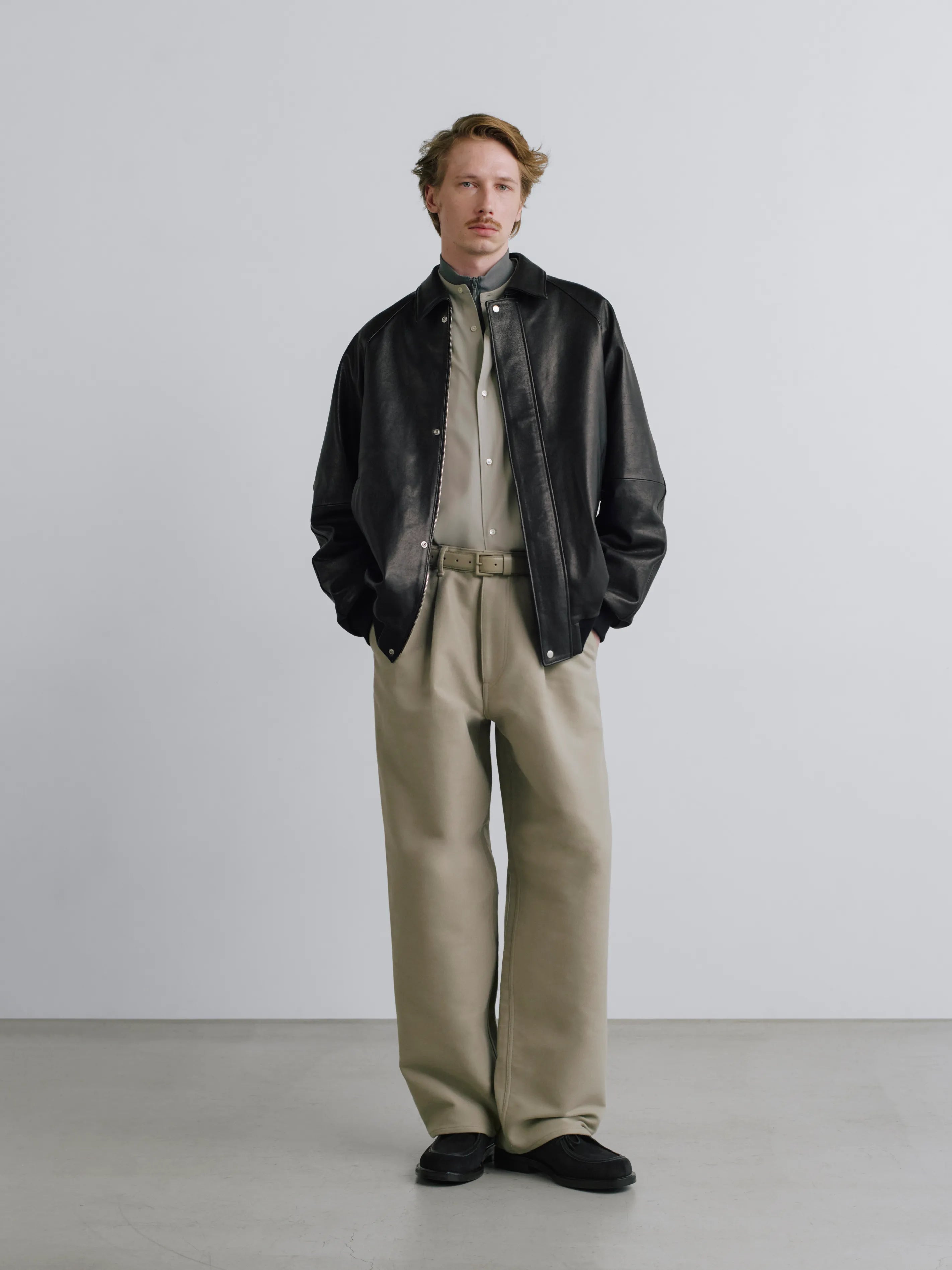 Cow Leather Raglan Blouson [GU263-30320]