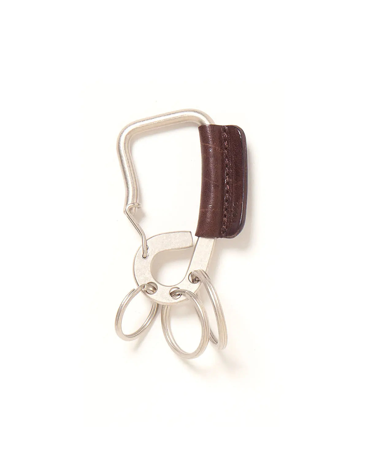 CARABINER KEY RING with HORSE LEATHER