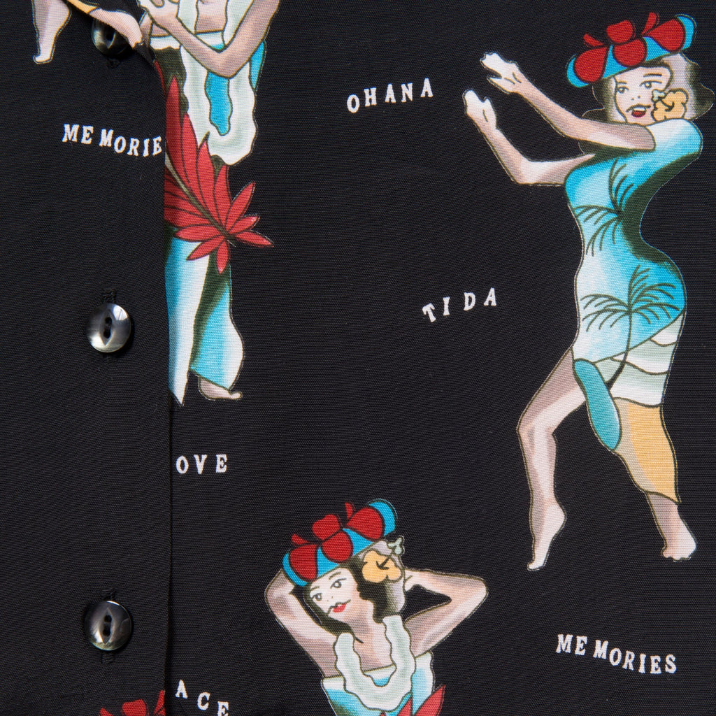 HULA GIRL SHORT SLEEVE - BLACK