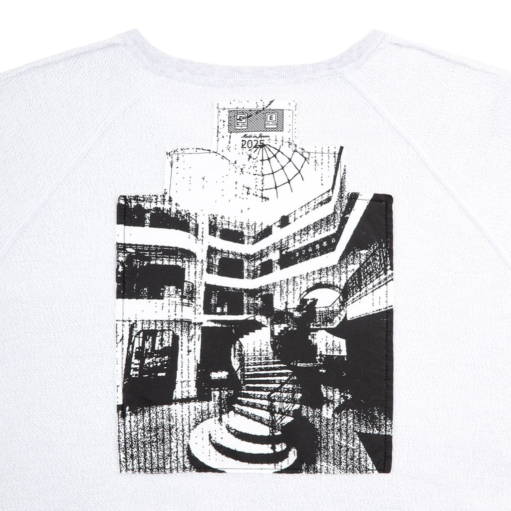 HALF PANEL RIB CREW NECK GREY