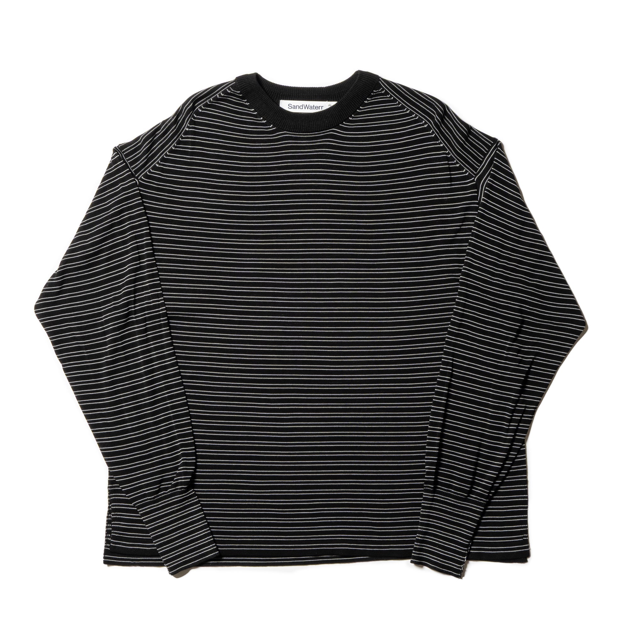 RESEARCHED SWEATER /RAYON MIX YARN BORDER [2 COLORS]