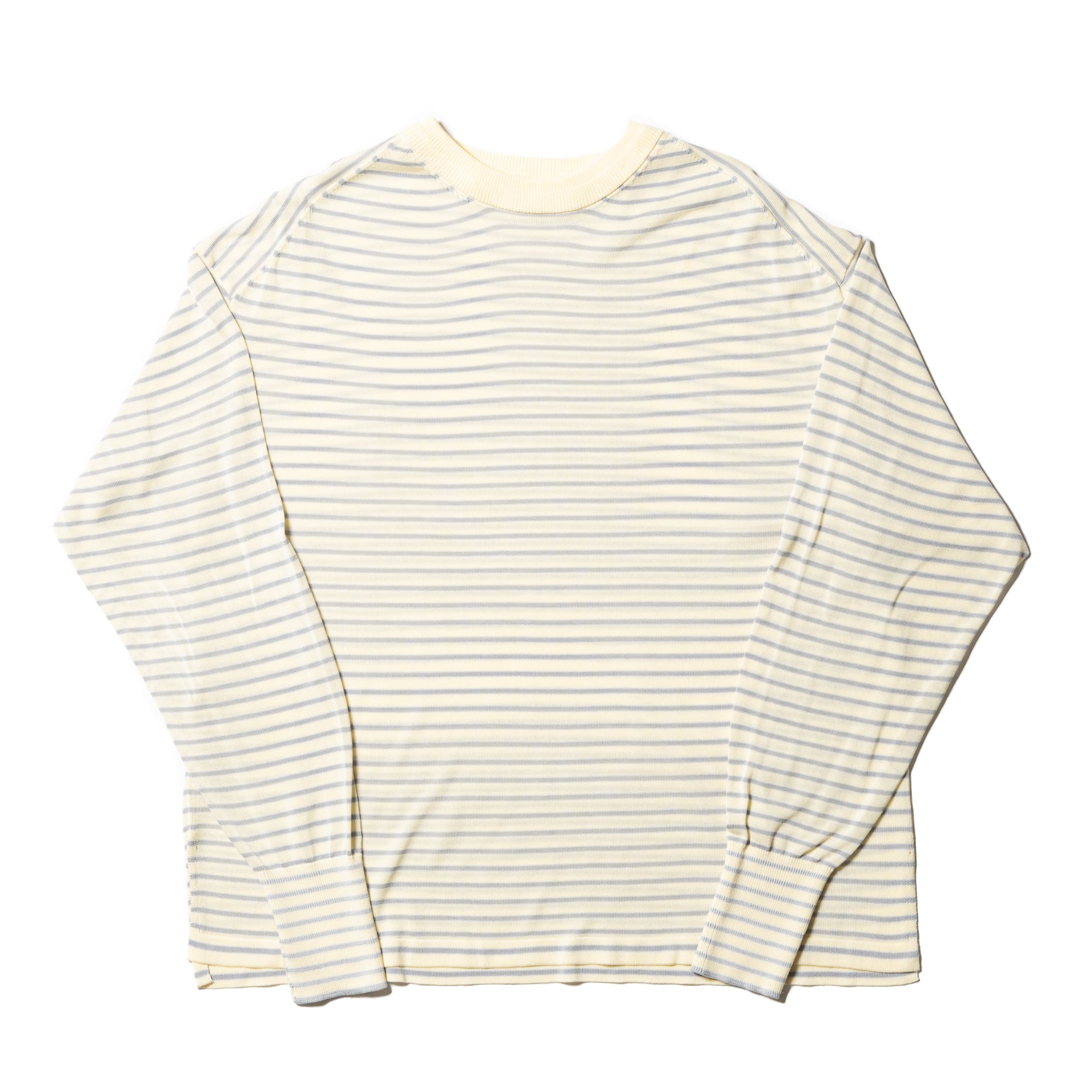 RESEARCHED SWEATER /RAYON MIX YARN BORDER [2 COLORS]