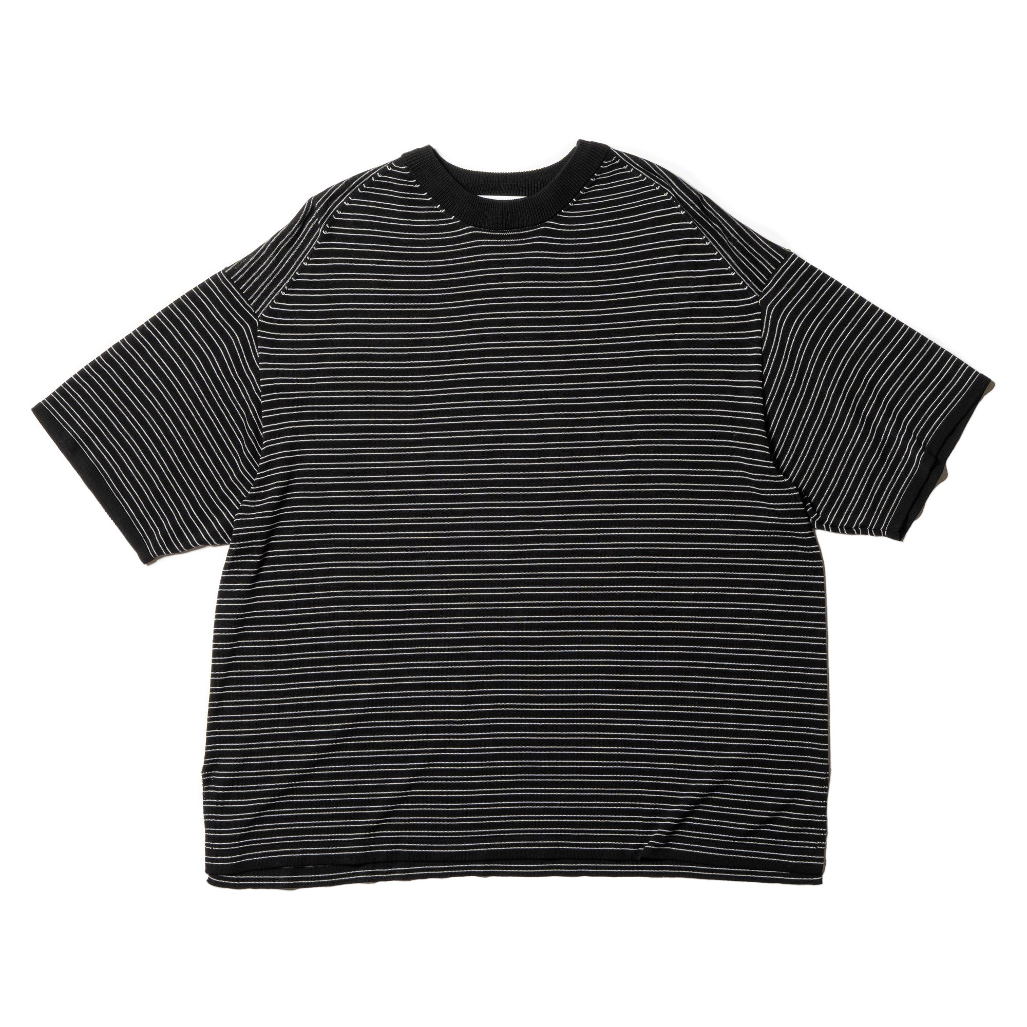 RESEARCHED SWEATER SS /RAYON MIX YARN BORDER [2 COLORS]