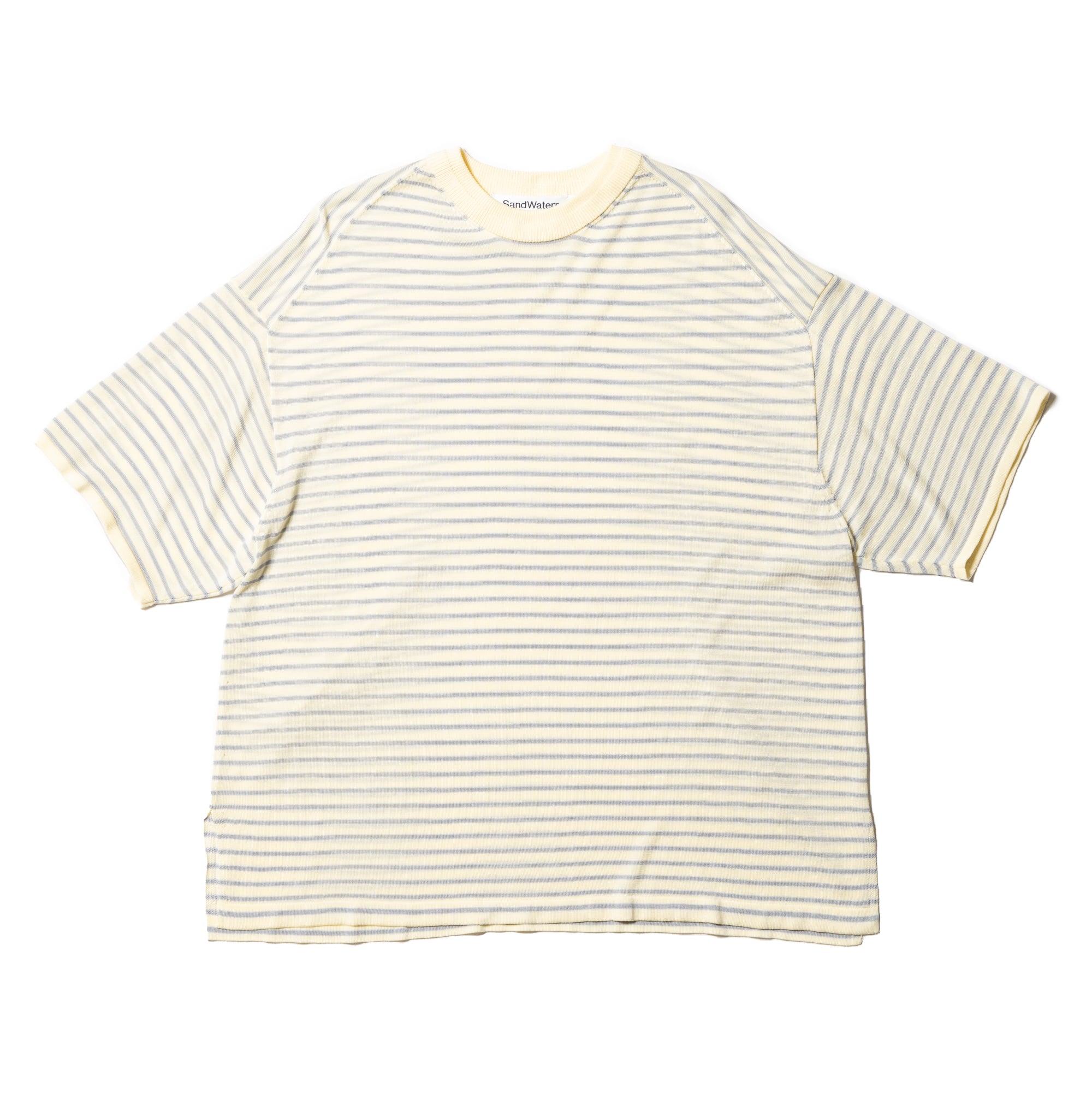 RESEARCHED SWEATER SS /RAYON MIX YARN BORDER [2 COLORS]