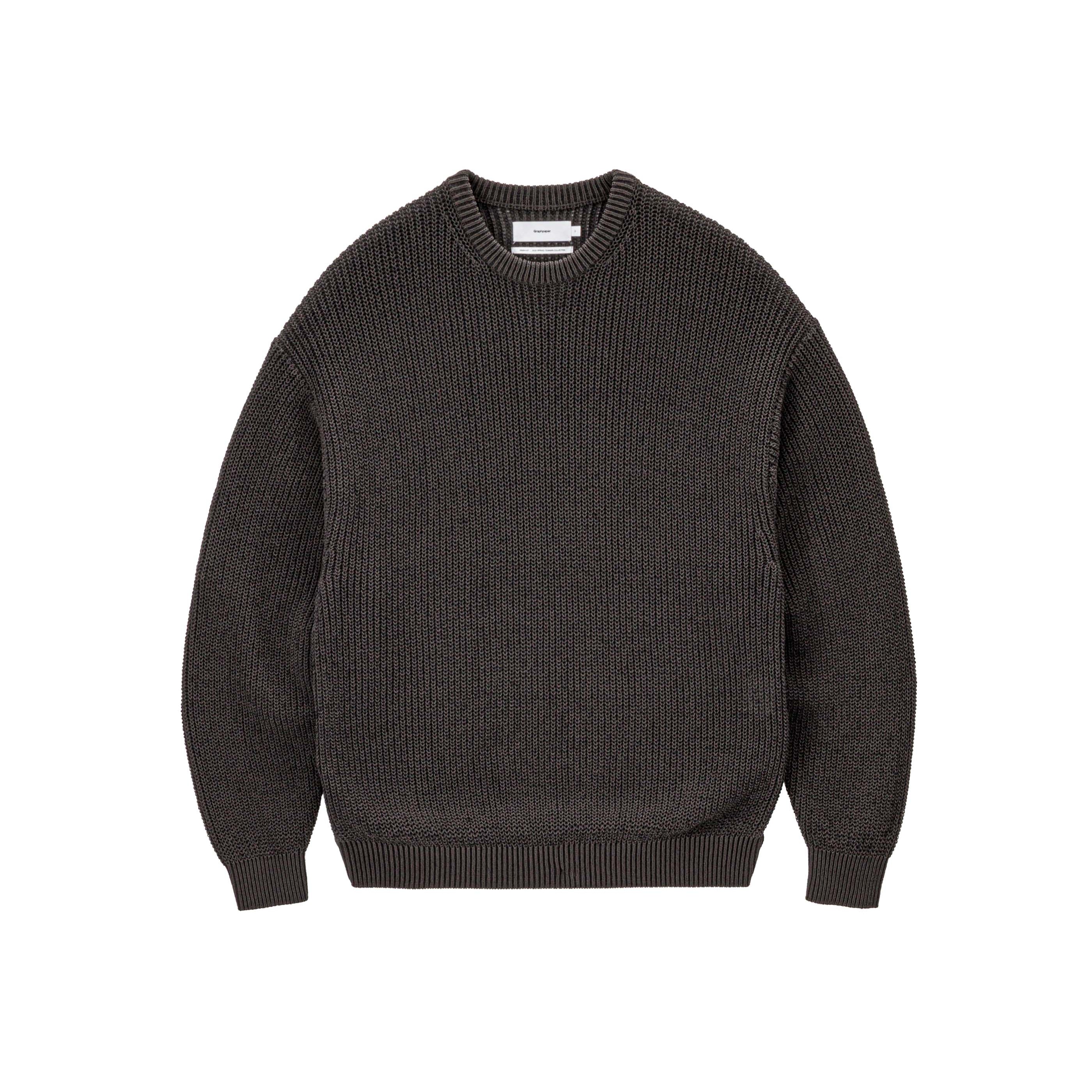 Coiled Wool Nylon Crew Neck Knit