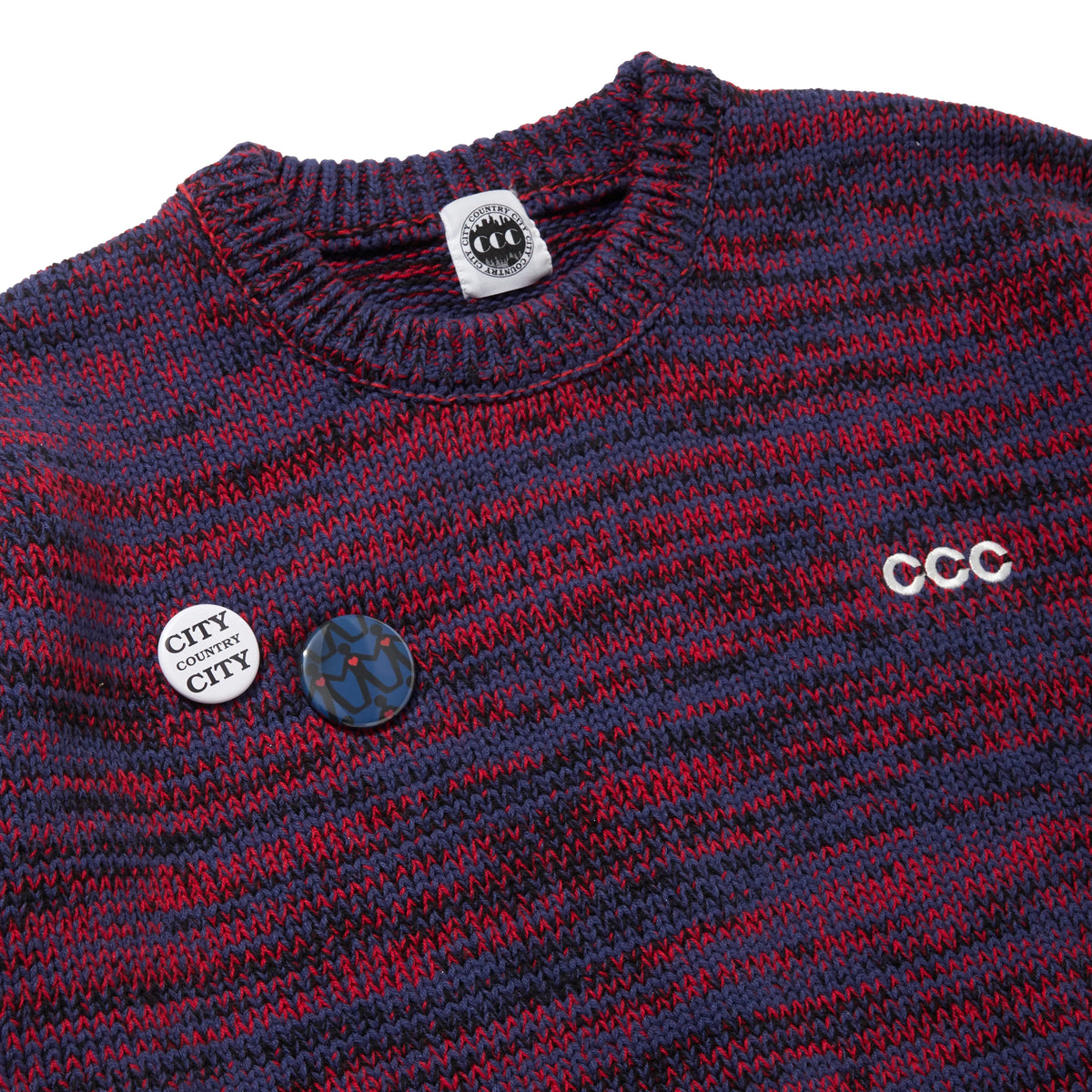 MIX KNIT SWEATER WITH BADGE_JAZZ