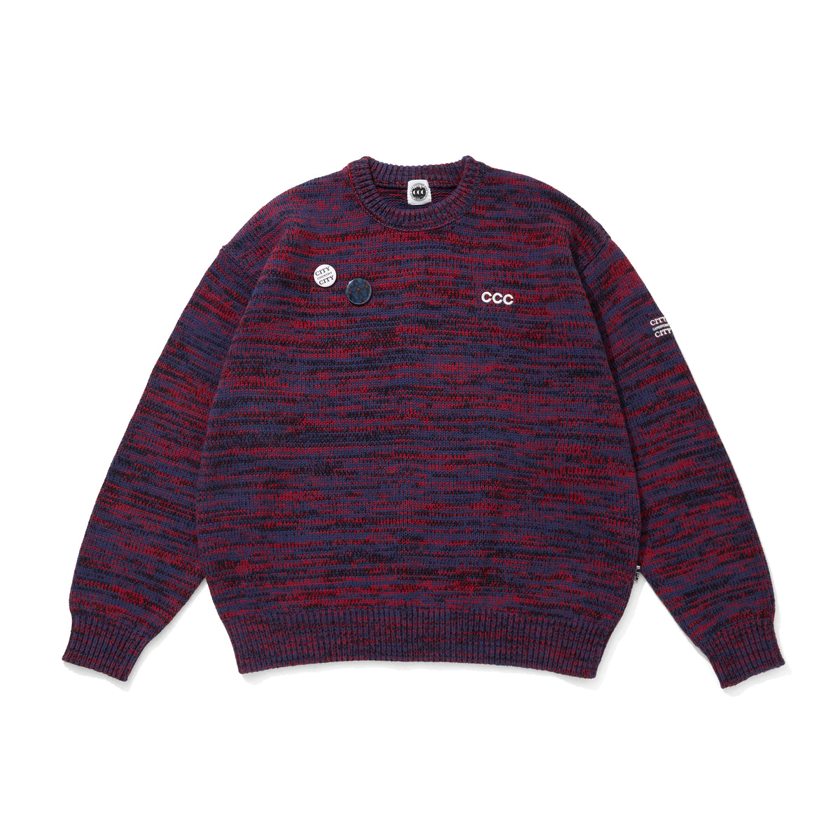 MIX KNIT SWEATER WITH BADGE_JAZZ