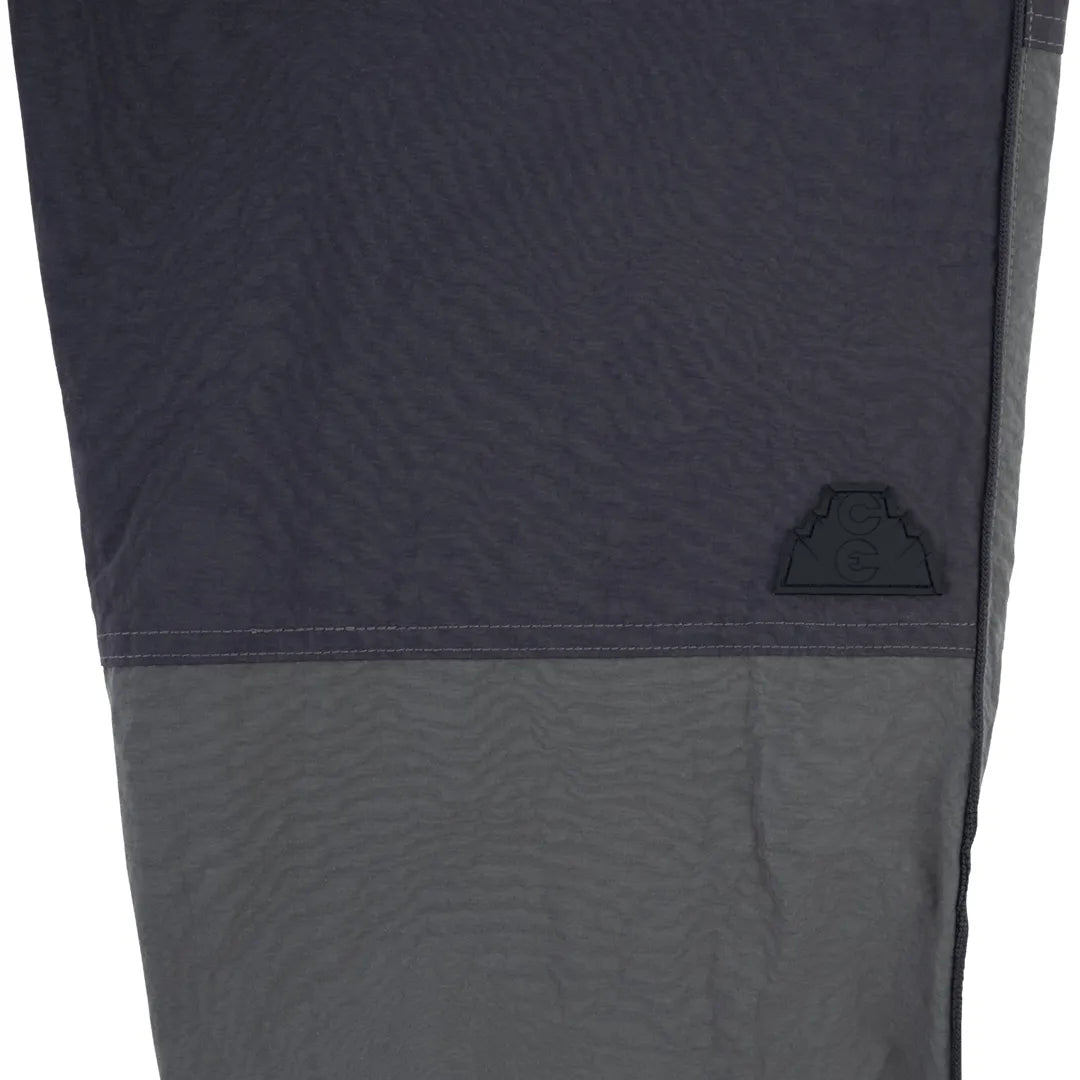 NYLON SPLIT WARM UP PANTS BLACK