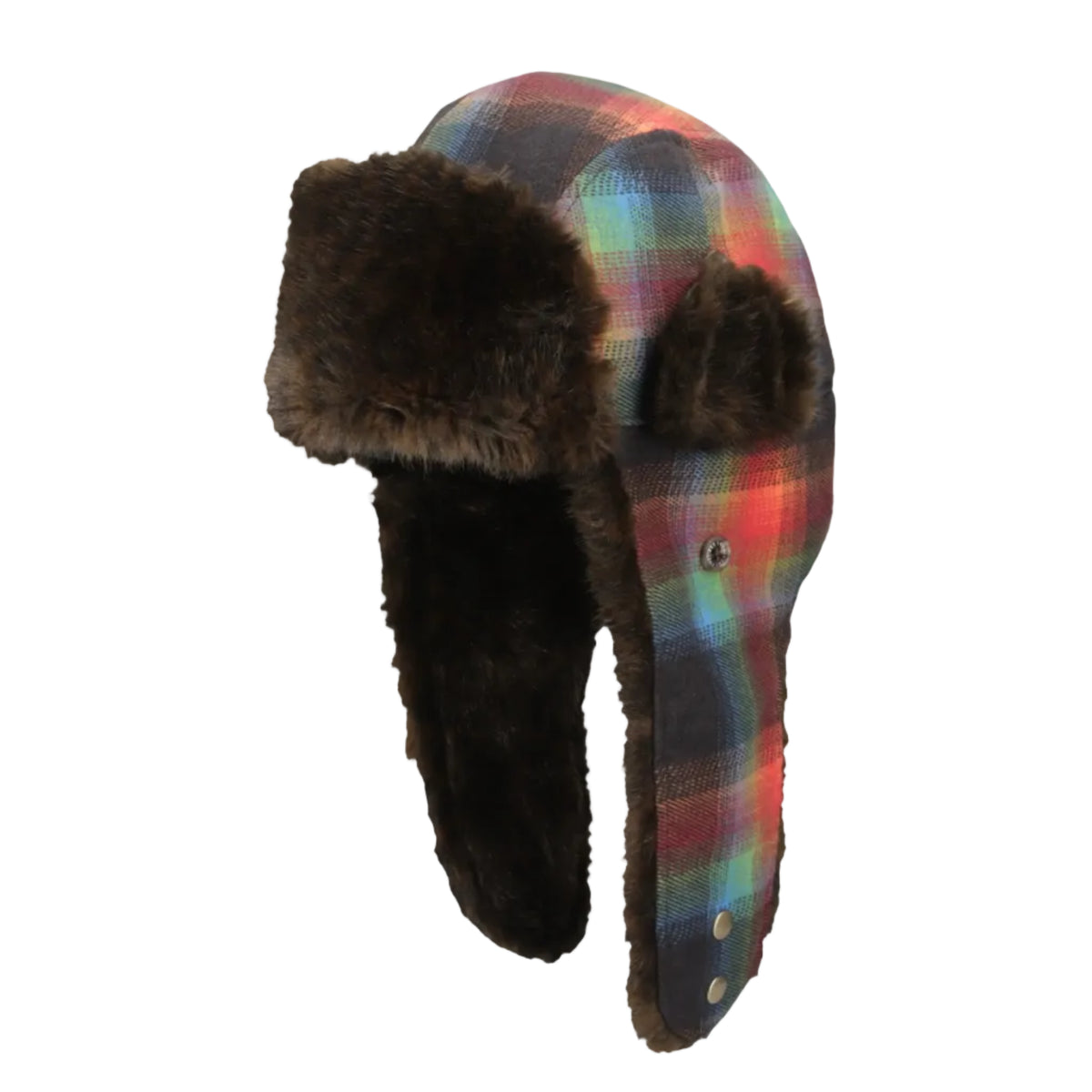 RAINBOW CHECK FLIGHT CAP