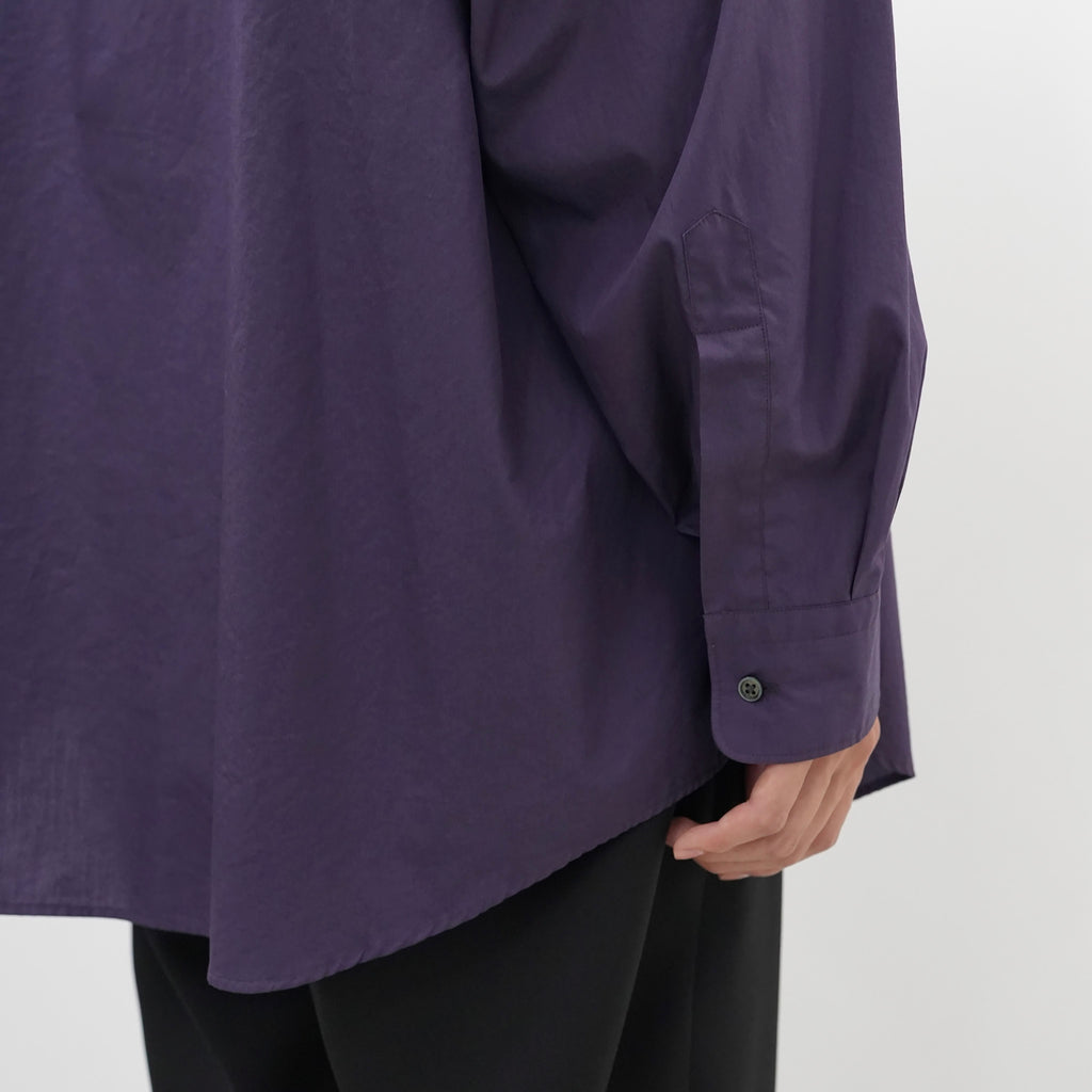 Broad L/S Oversized Band Collar Shirt [2 COLORS]