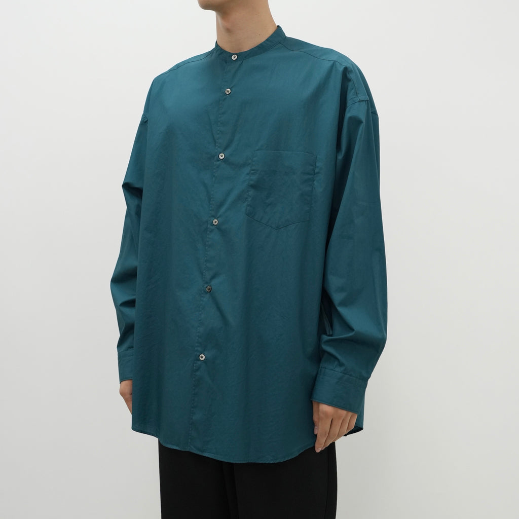 Broad L/S Oversized Band Collar Shirt [2 COLORS]