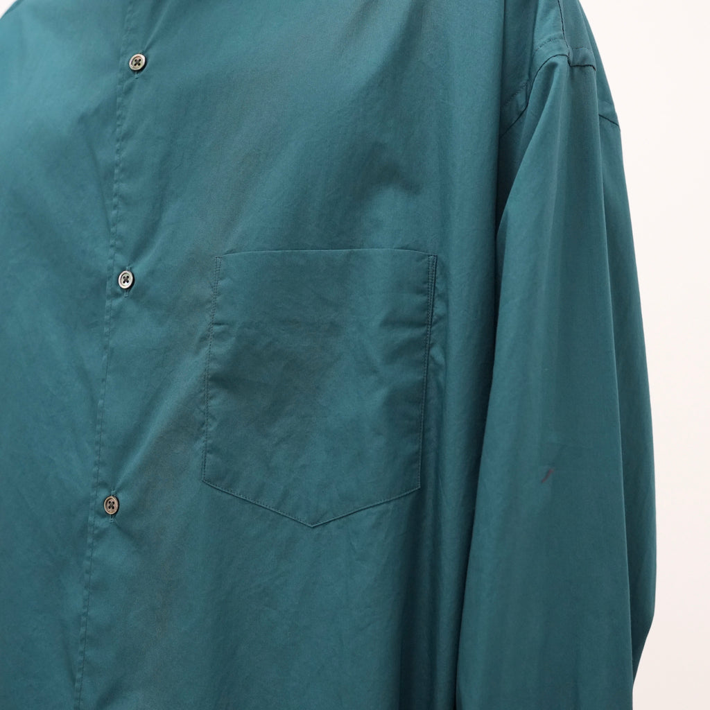 Broad L/S Oversized Band Collar Shirt [2 COLORS]