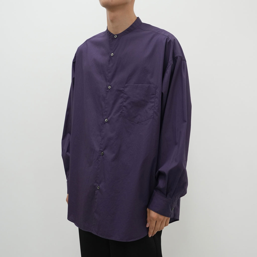Broad L/S Oversized Band Collar Shirt [2 COLORS]