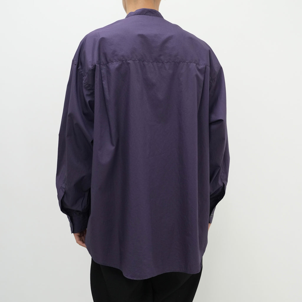 Broad L/S Oversized Band Collar Shirt [2 COLORS]