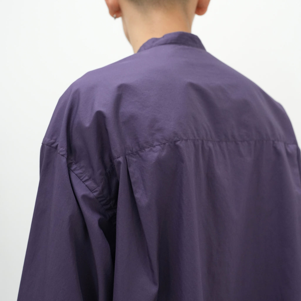 Broad L/S Oversized Band Collar Shirt [2 COLORS]
