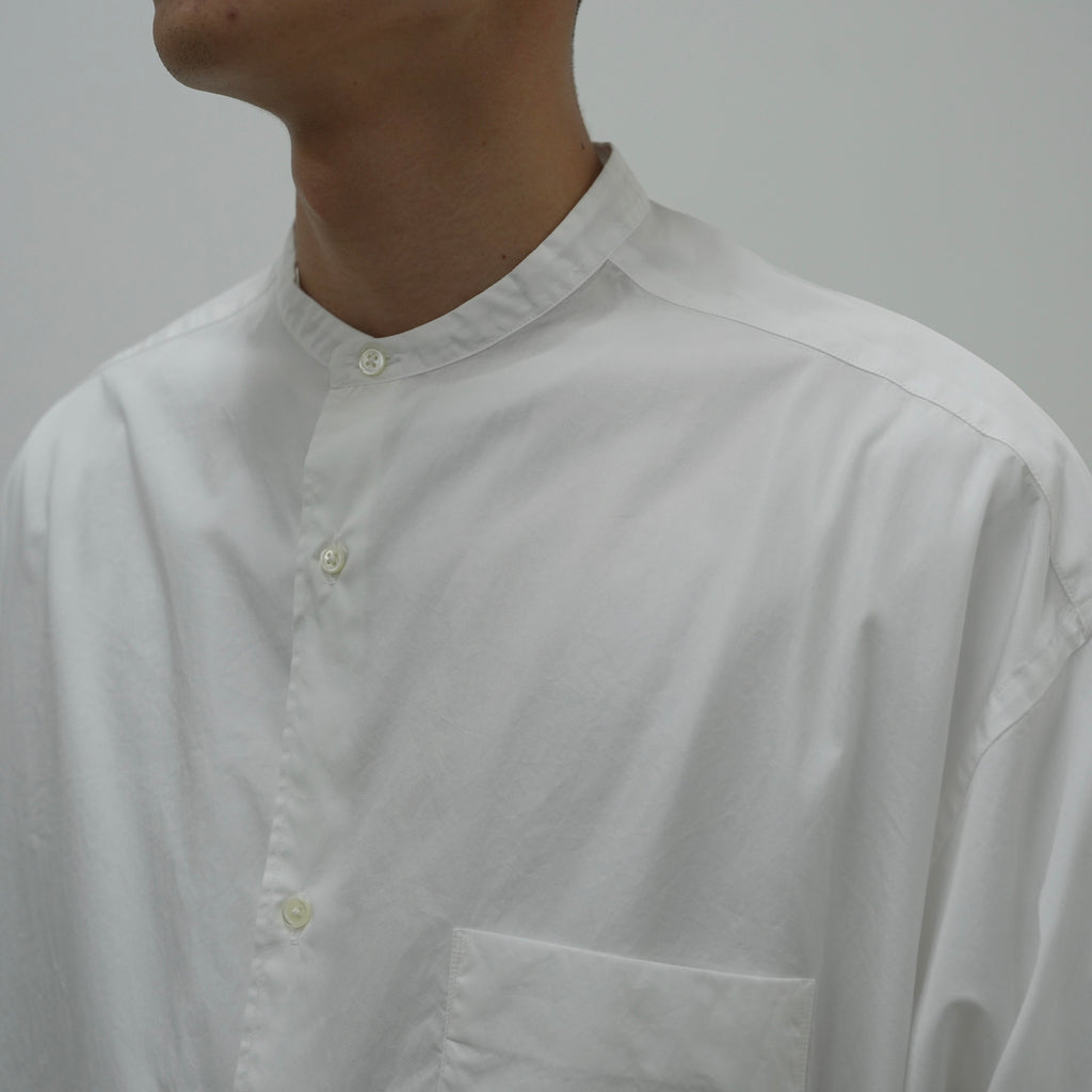 Broad L/S Oversized Band Collar Shirt [5 COLORS]