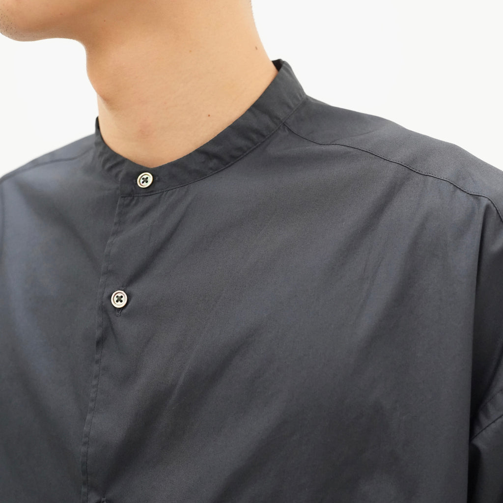Broad L/S Oversized Band Collar Shirt [5 COLORS]