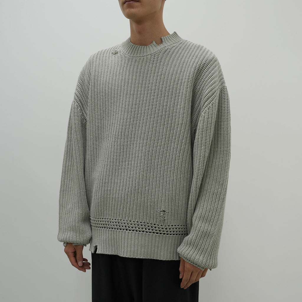 ORGANIZED CREW NECK SWEATER / C ,A YARN [3 COLORS]