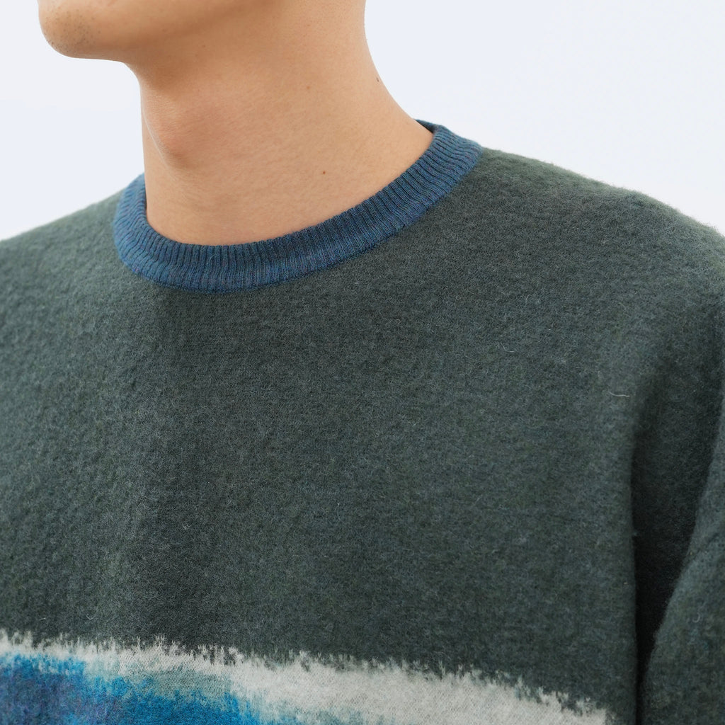 Jacquard Crew Neck Knit