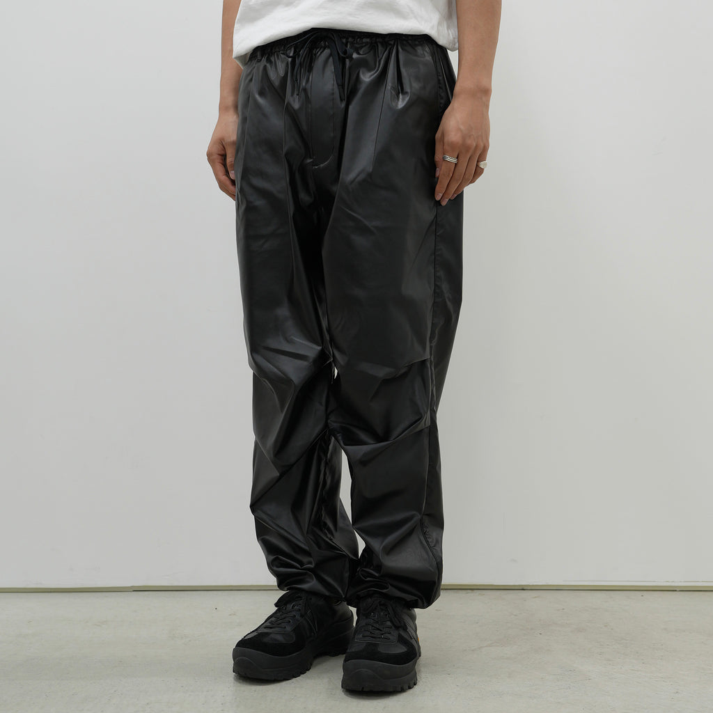 DOUBLEFACE FAUX LEATHER EASY PANTS