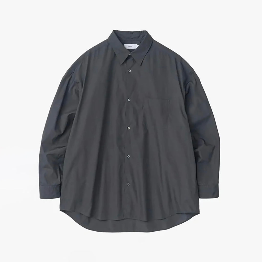 Broad L/S Oversized Band Collar Shirt [3 COLORS]