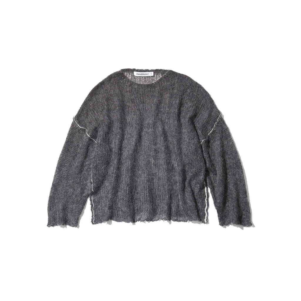 RESEARCHED BOAT NECK SWEATER / MOHAIR MIX YARN [3 COLORS]