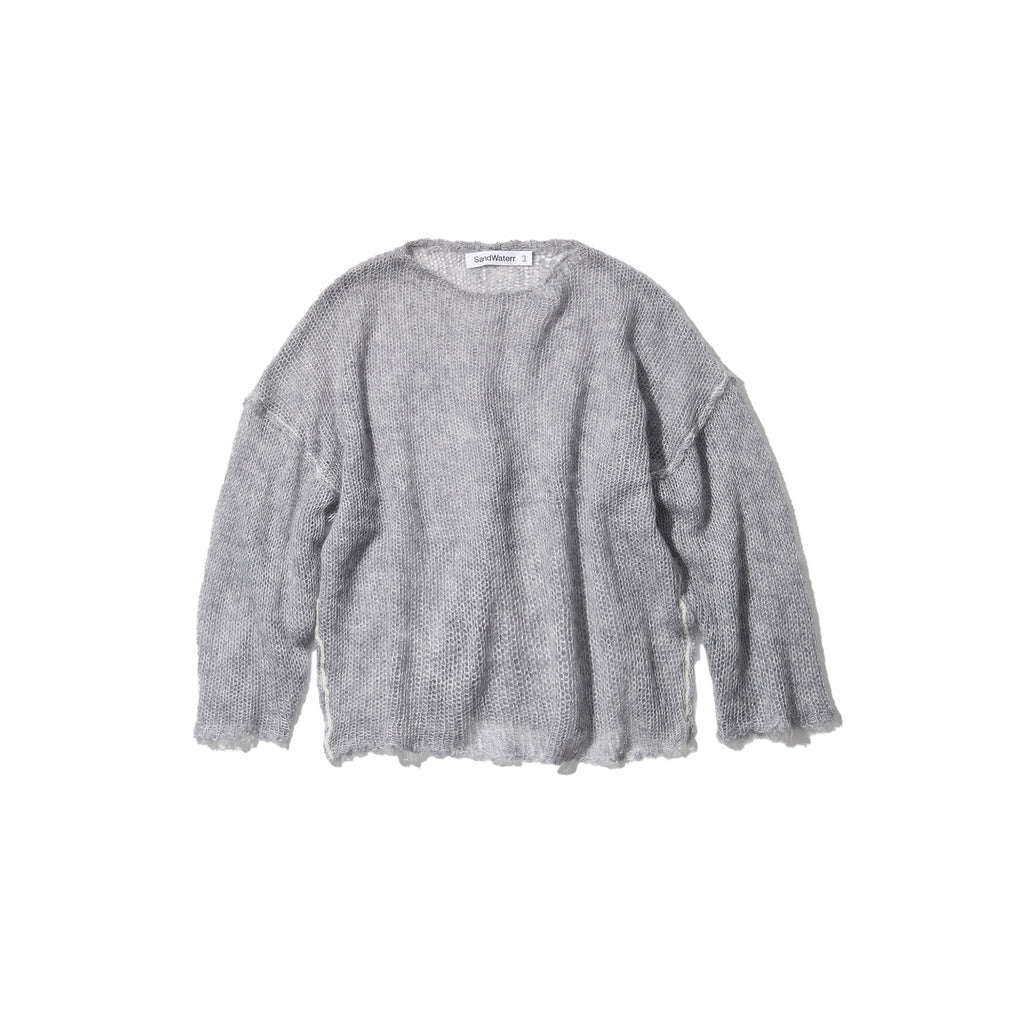 RESEARCHED BOAT NECK SWEATER / MOHAIR MIX YARN [3 COLORS]