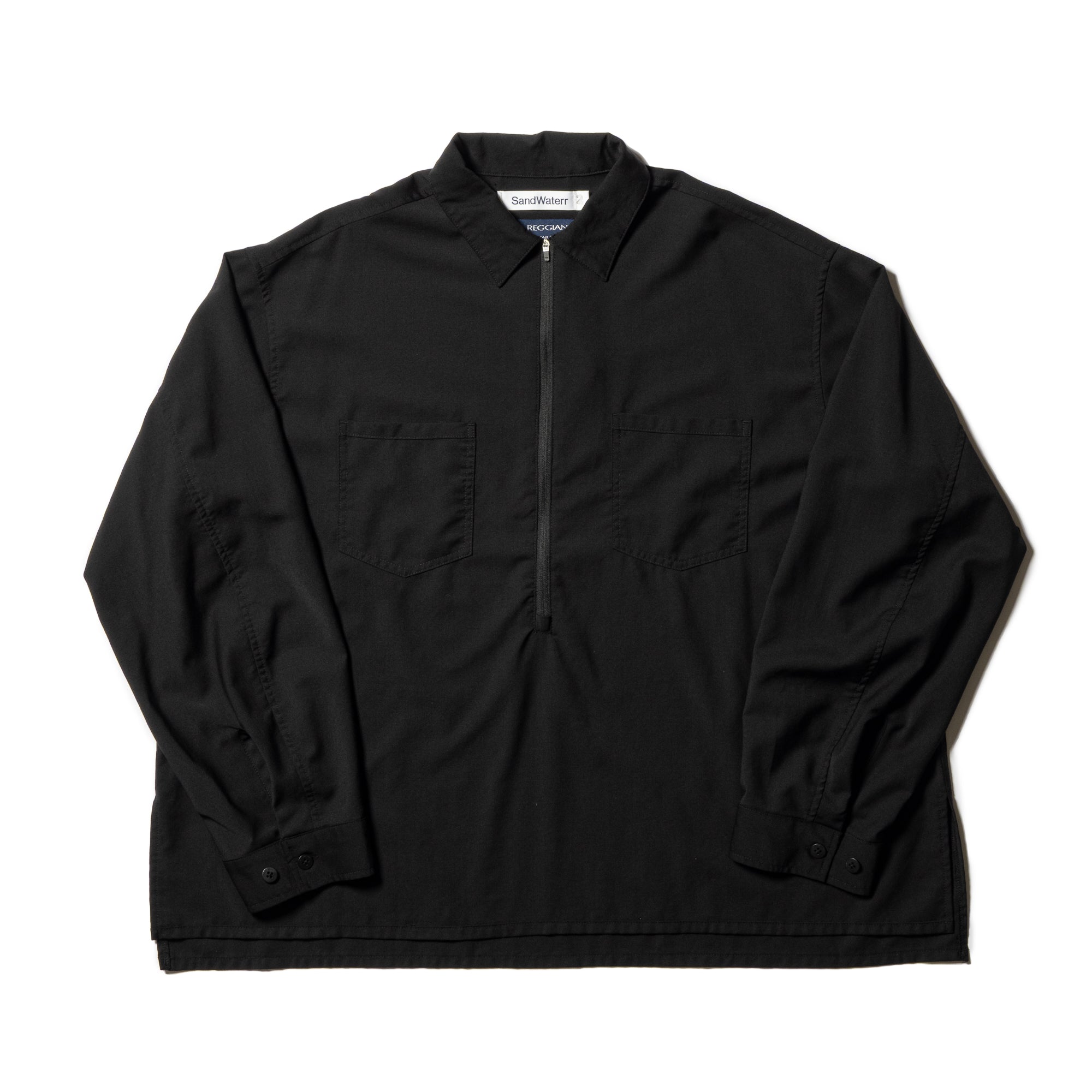 RESEARCHED HALF ZIP SHIRTS / REGGIANI W.SATIN