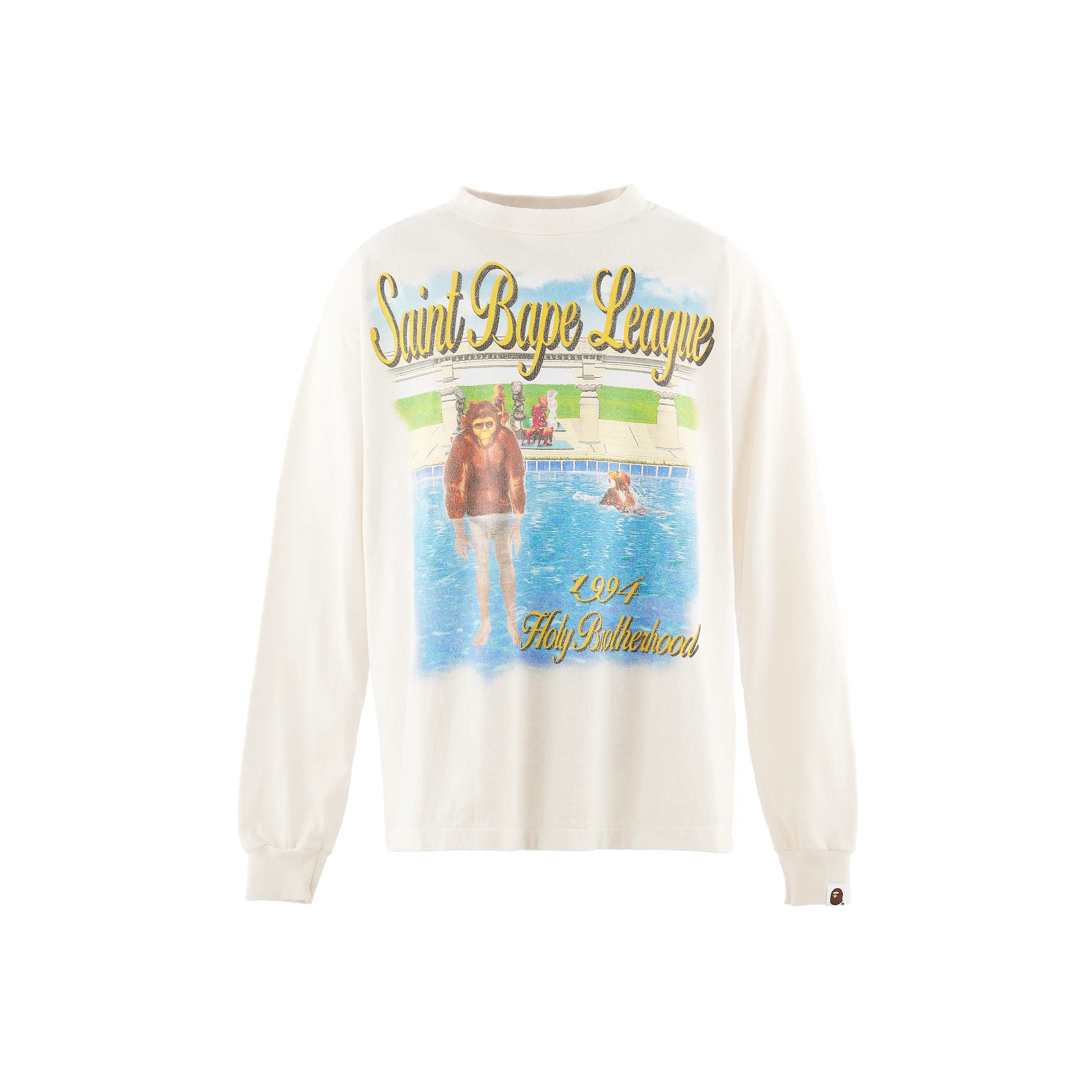 SM-MK1-0000-C39/BAPE_LS T-SHIRT/POOL/WHITE