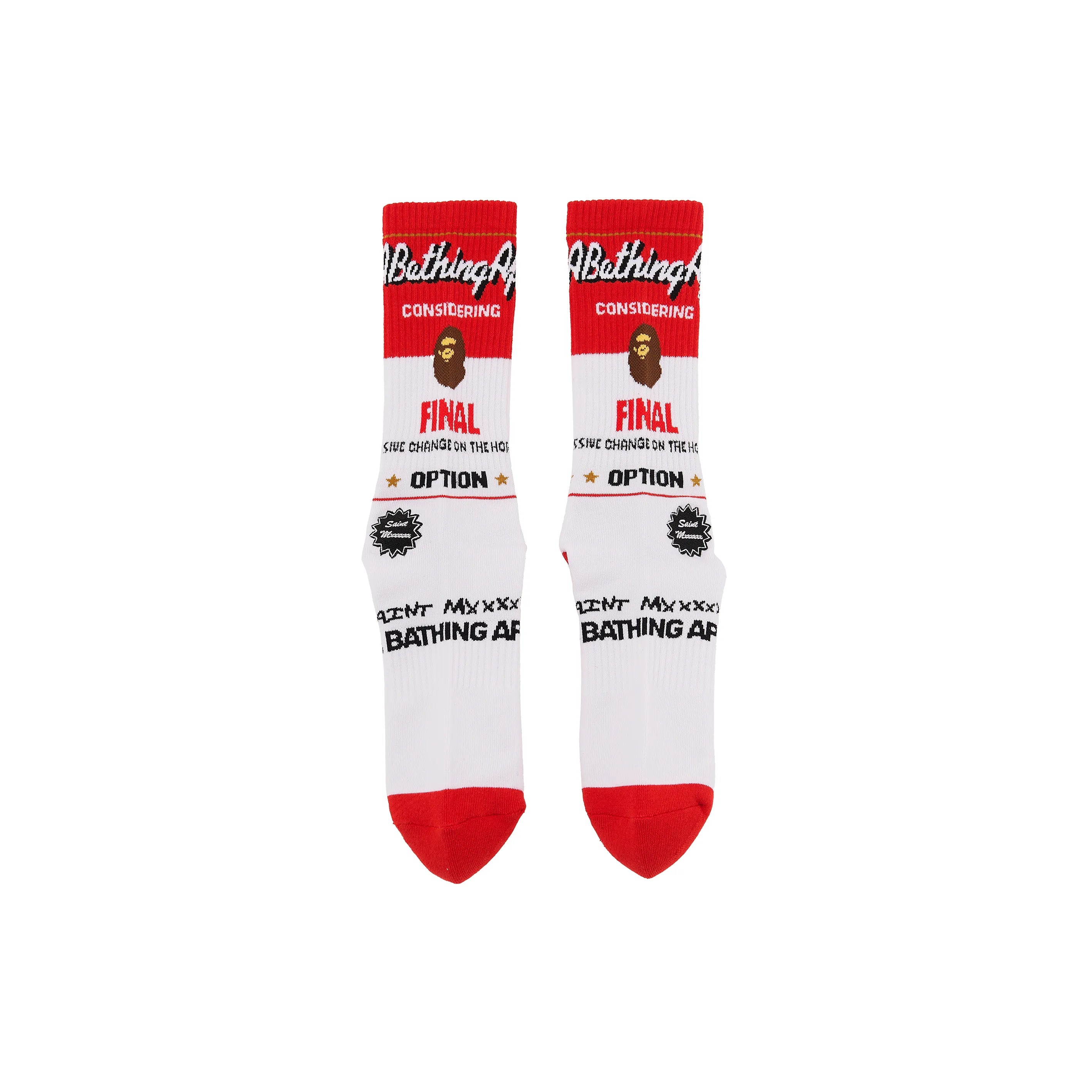 SM-MK1-0000-C40/BAPE_SOCKS/FAINAL/WHITE+RED