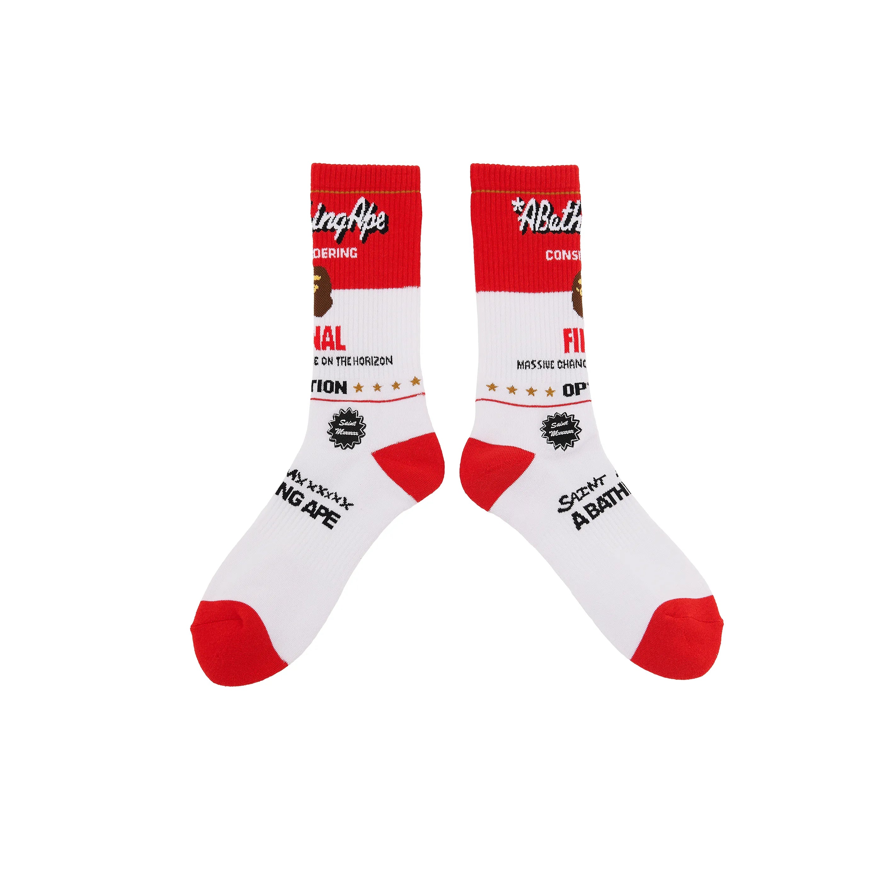 SM-MK1-0000-C40/BAPE_SOCKS/FAINAL/WHITE+RED