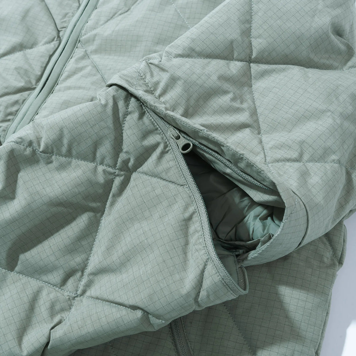 BASE GRID LT DOWN ZIP CHECK JACKET [2COLORS]