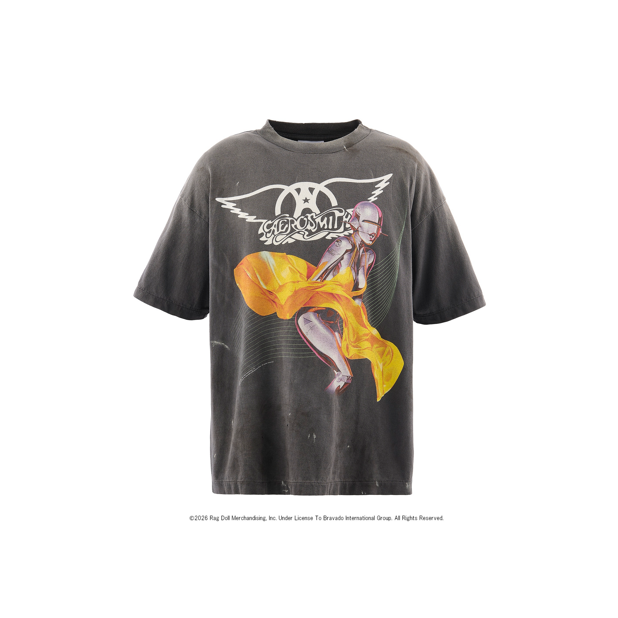 Salsation ASYMMETRIC T-SHIRT 未使用　　　XS SM-MK8-0000-C25/AS_SS T-SHIRT/AEROSMITH/BLACK | SAINT Mxxxxxx