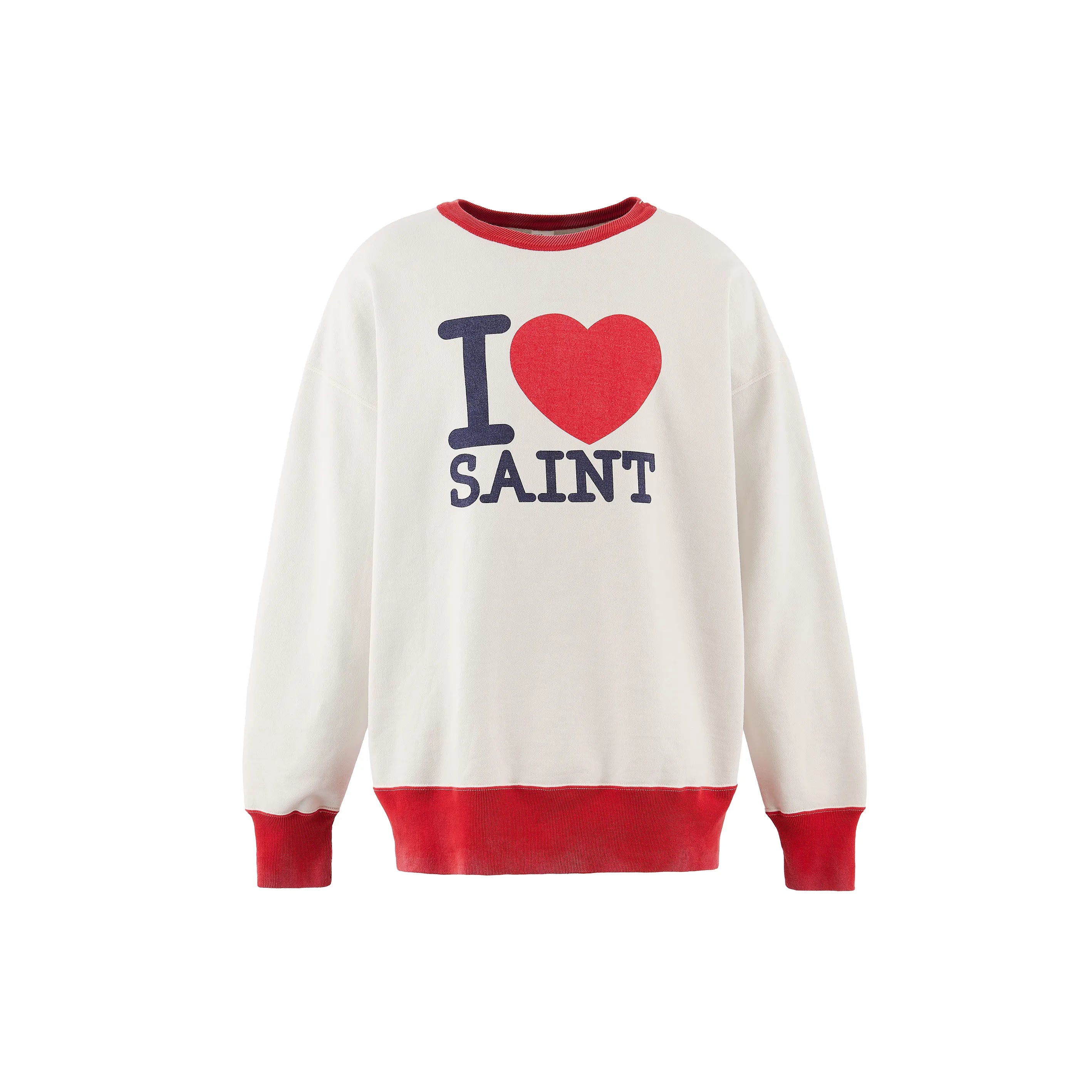SM-MK8-0000-055/CRW NECK SWT/I LOVE SAINT/WHT