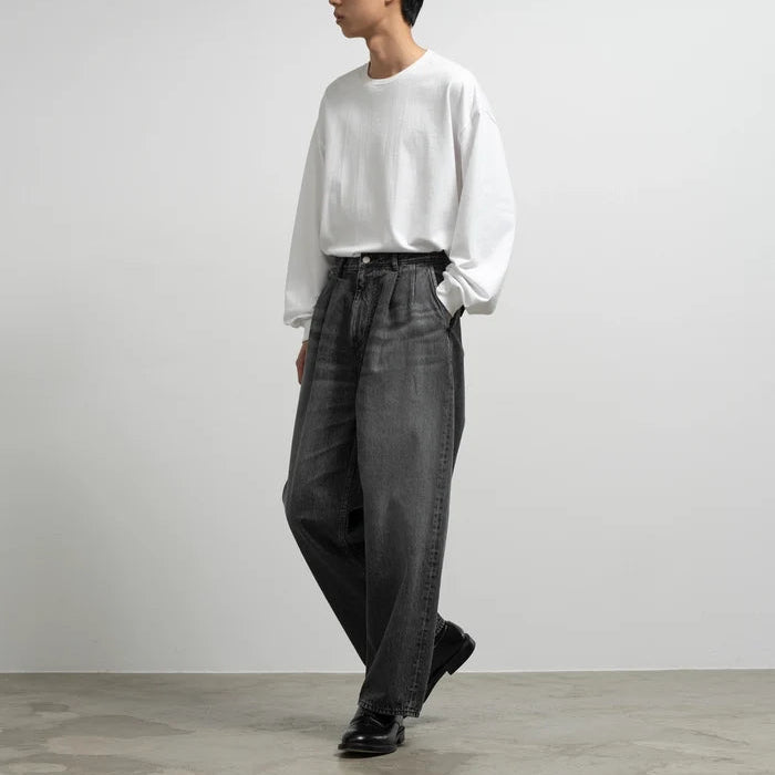 Selvage Denim Two Tuck Tapered Pants -LIGHT FADE- [GU263-40060LB]