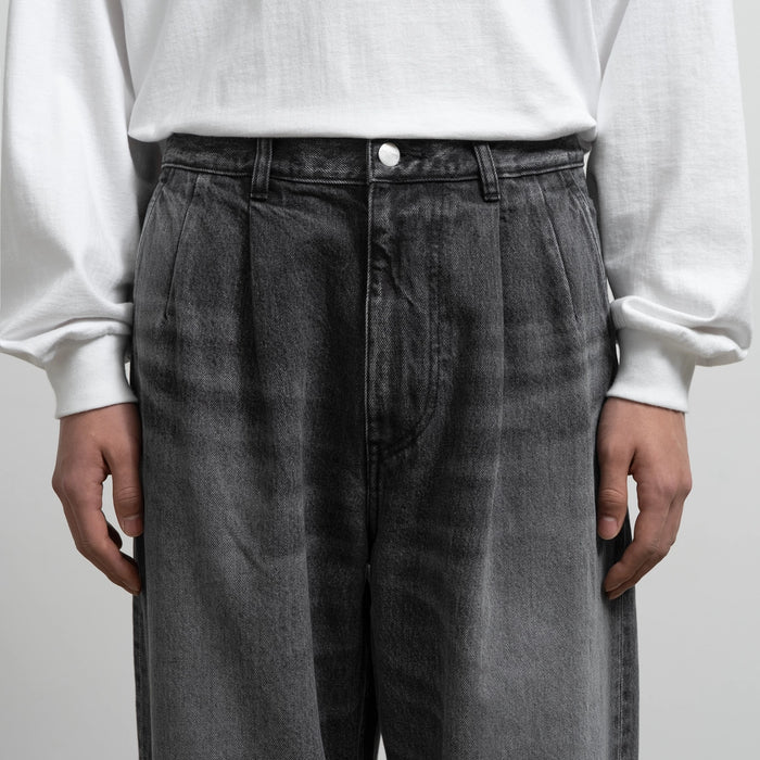 Selvage Denim Two Tuck Tapered Pants -LIGHT FADE- [GU263-40060LB]