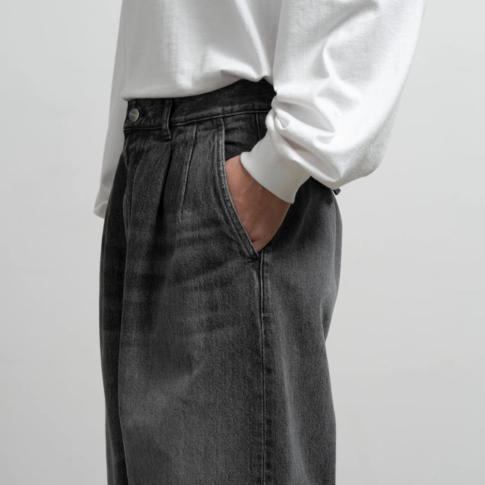 Selvage Denim Two Tuck Tapered Pants -LIGHT FADE- [GU263-40060LB]