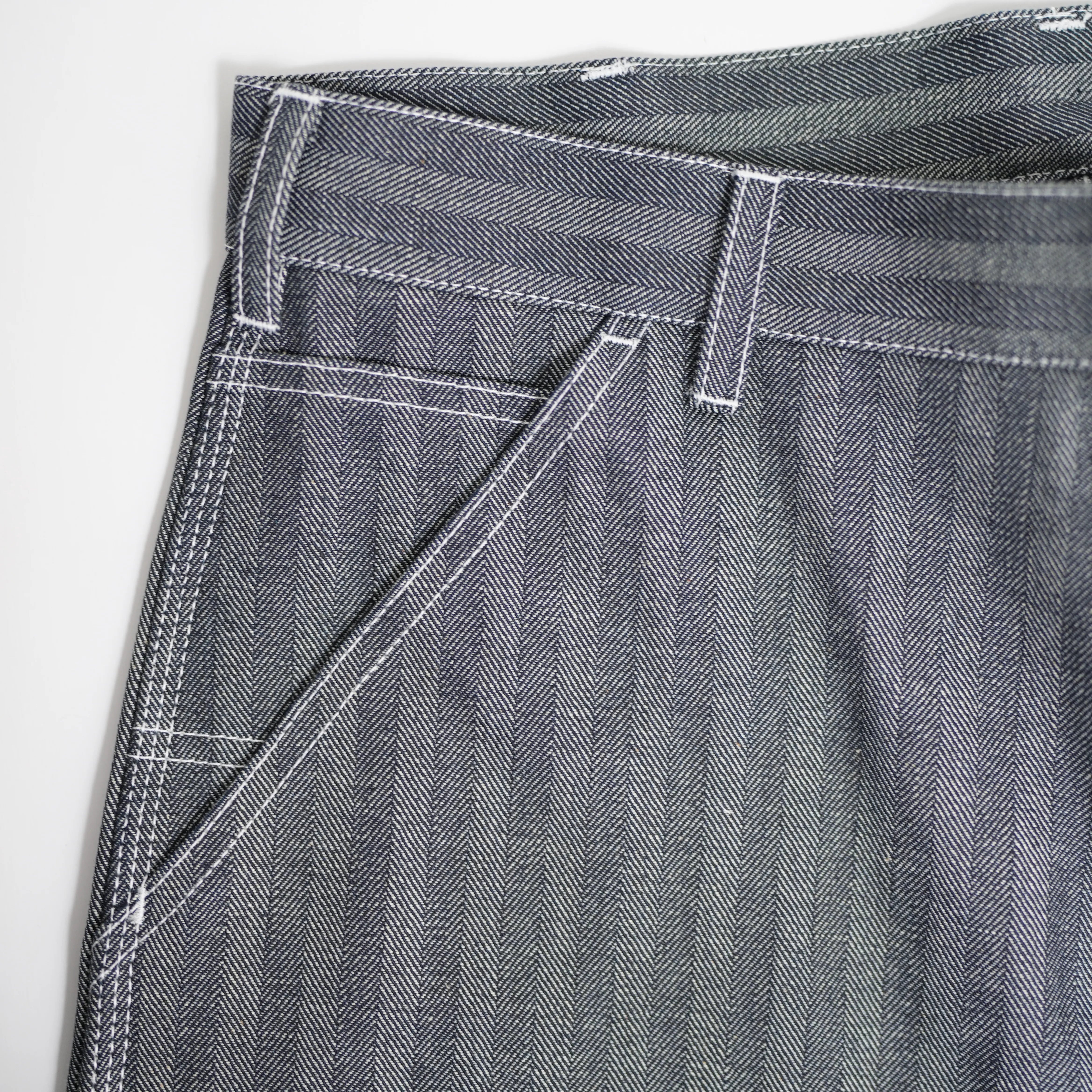 HERRINGBONE DENIM CARPENTER PANTS