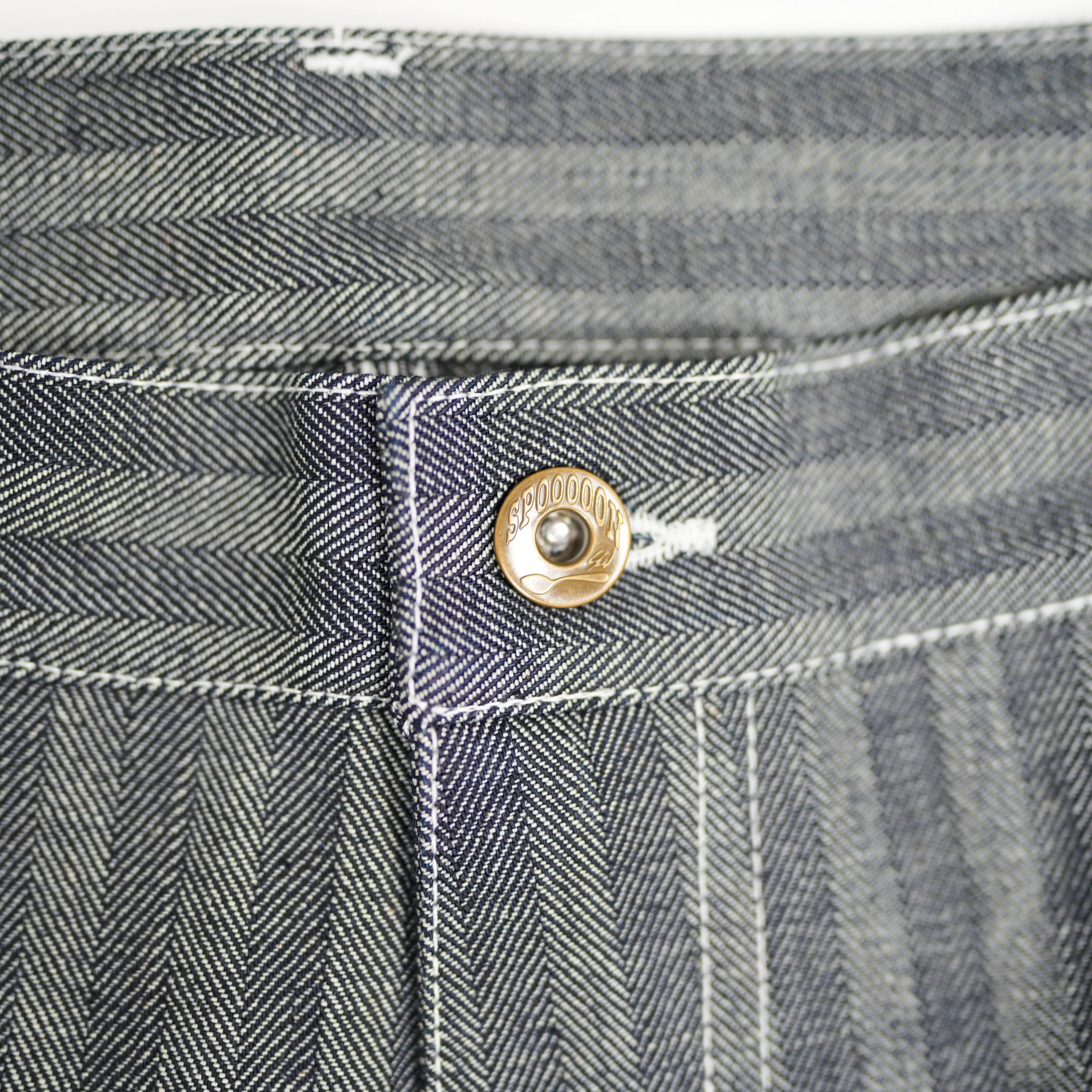 HERRINGBONE DENIM CARPENTER PANTS