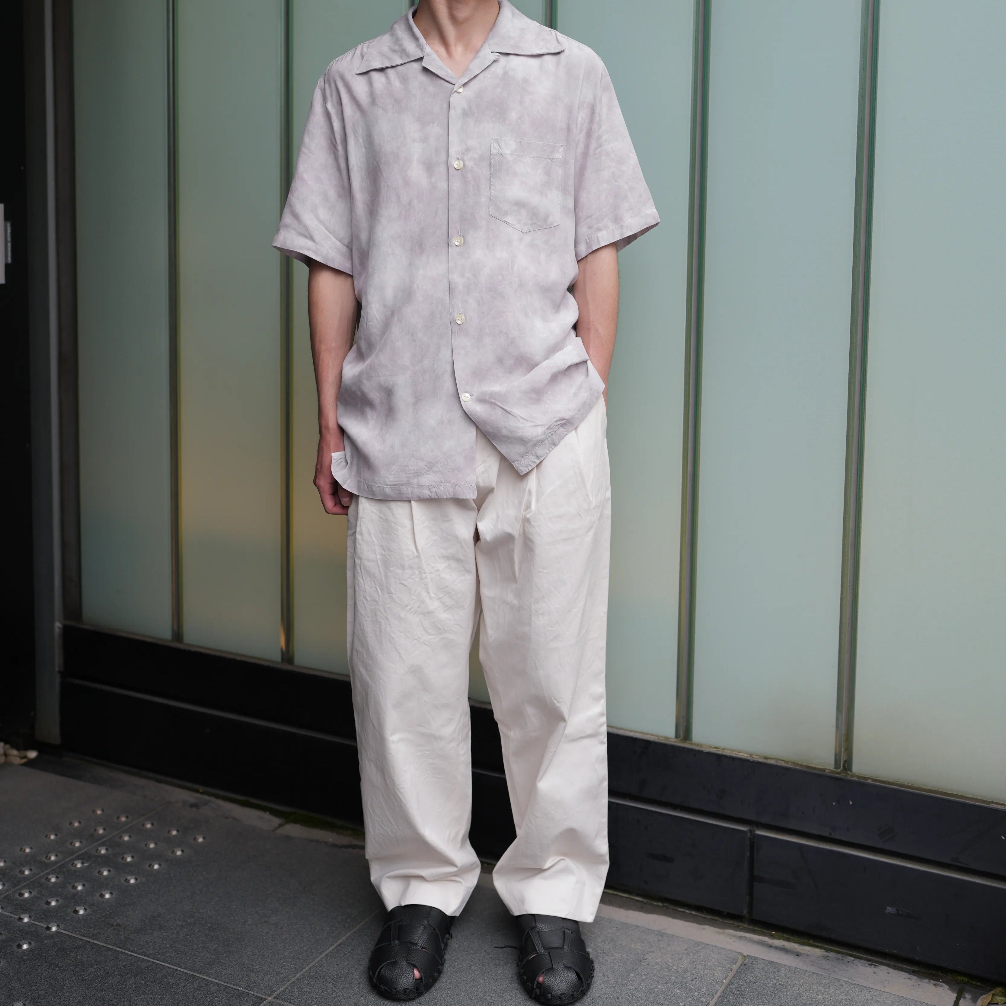 M チノパンツ ツータックストレート Chino Trousers, Two-Tuck Straight