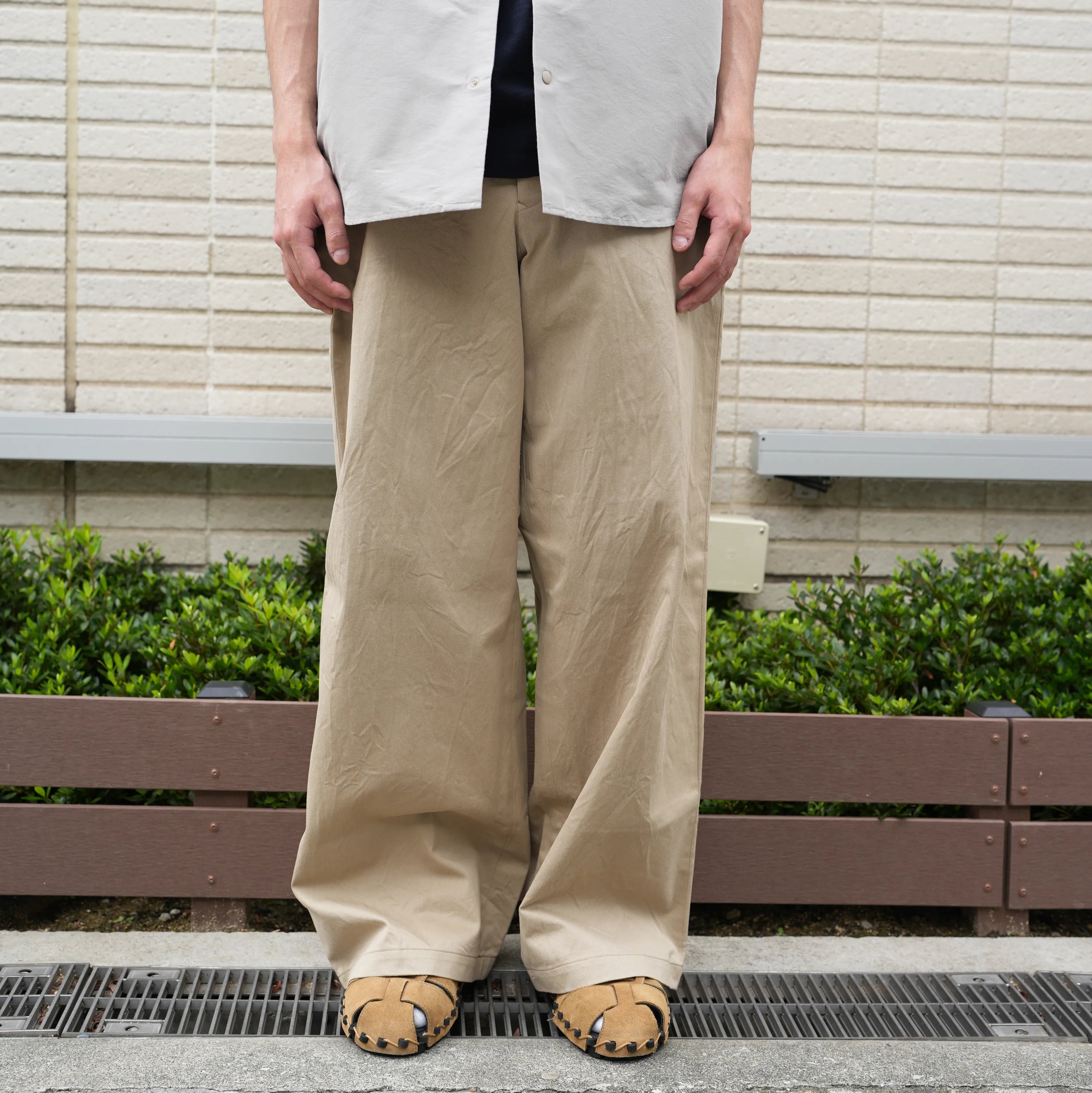 M チノパンツ ワイド  Chino Trousers, Wide