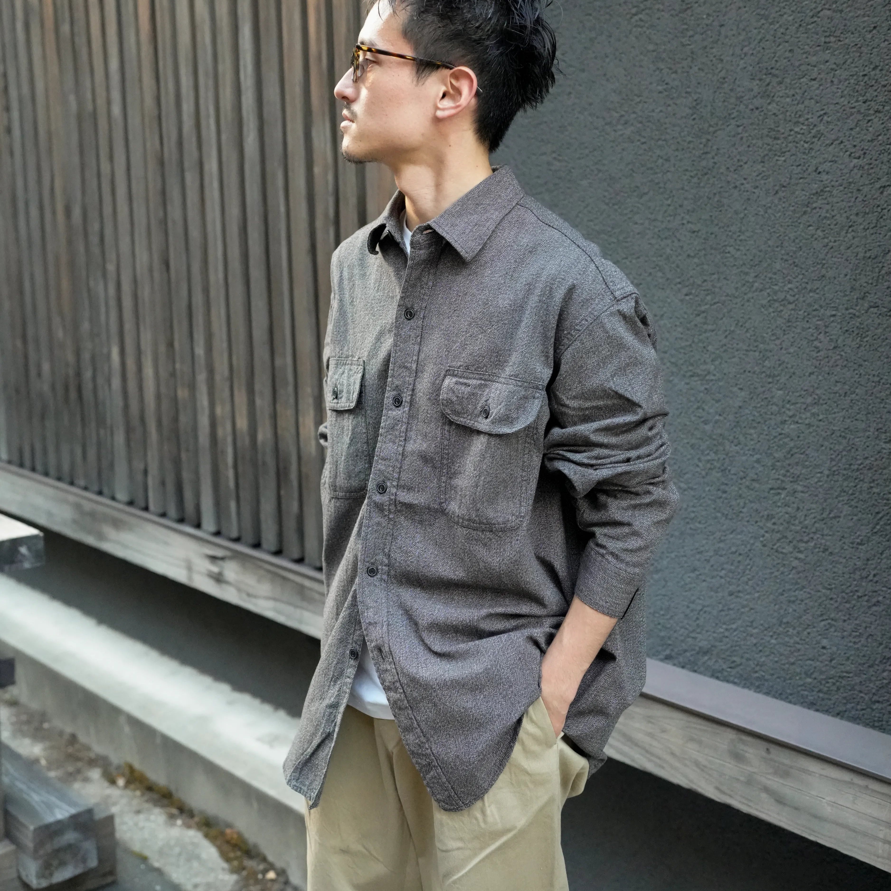 [2262-SH60-026] N.HOOLYWOOD COMPILE × BIG MAC / BLACK CHAMBRAY WORK SHIRT