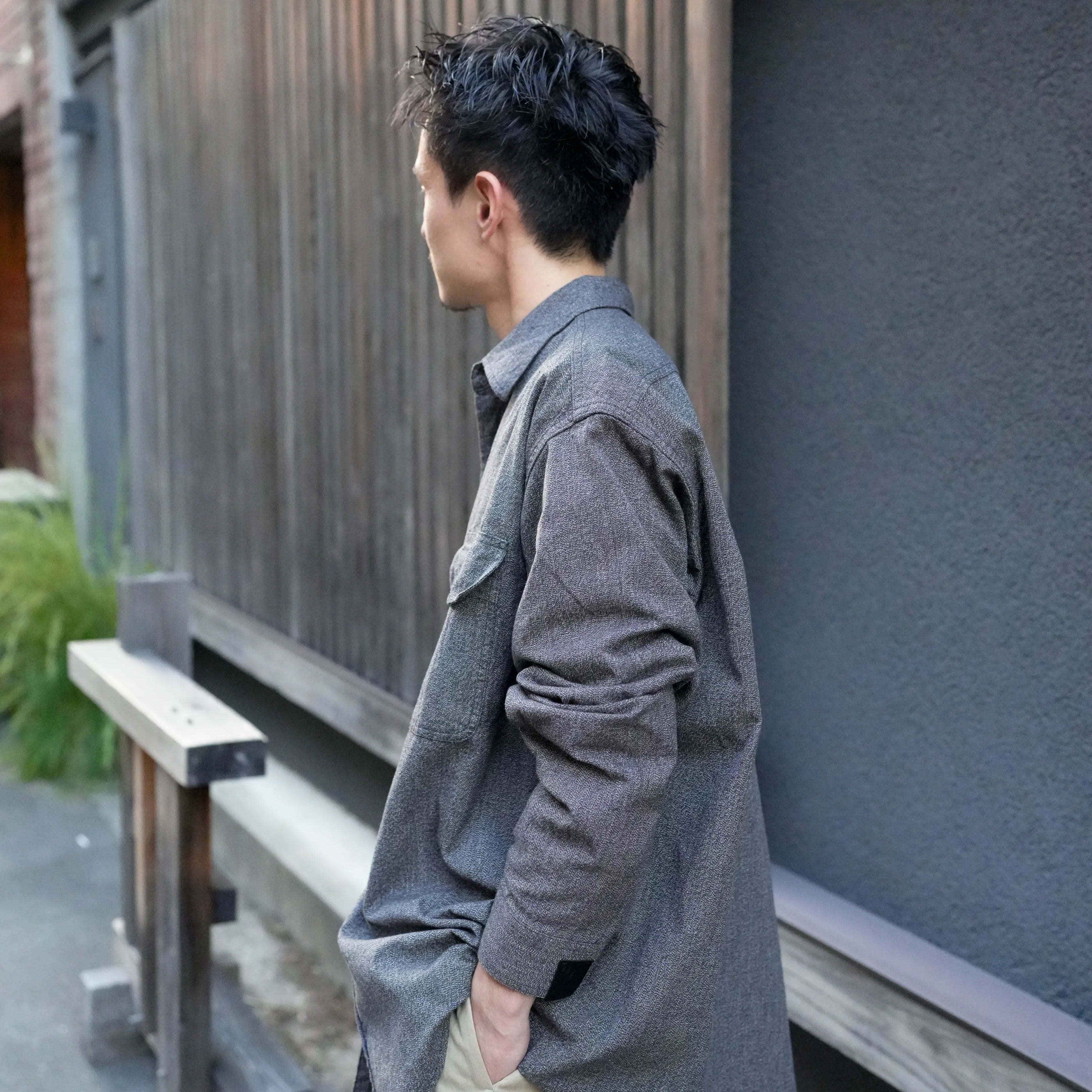 [2262-SH60-026] N.HOOLYWOOD COMPILE × BIG MAC / BLACK CHAMBRAY WORK SHIRT