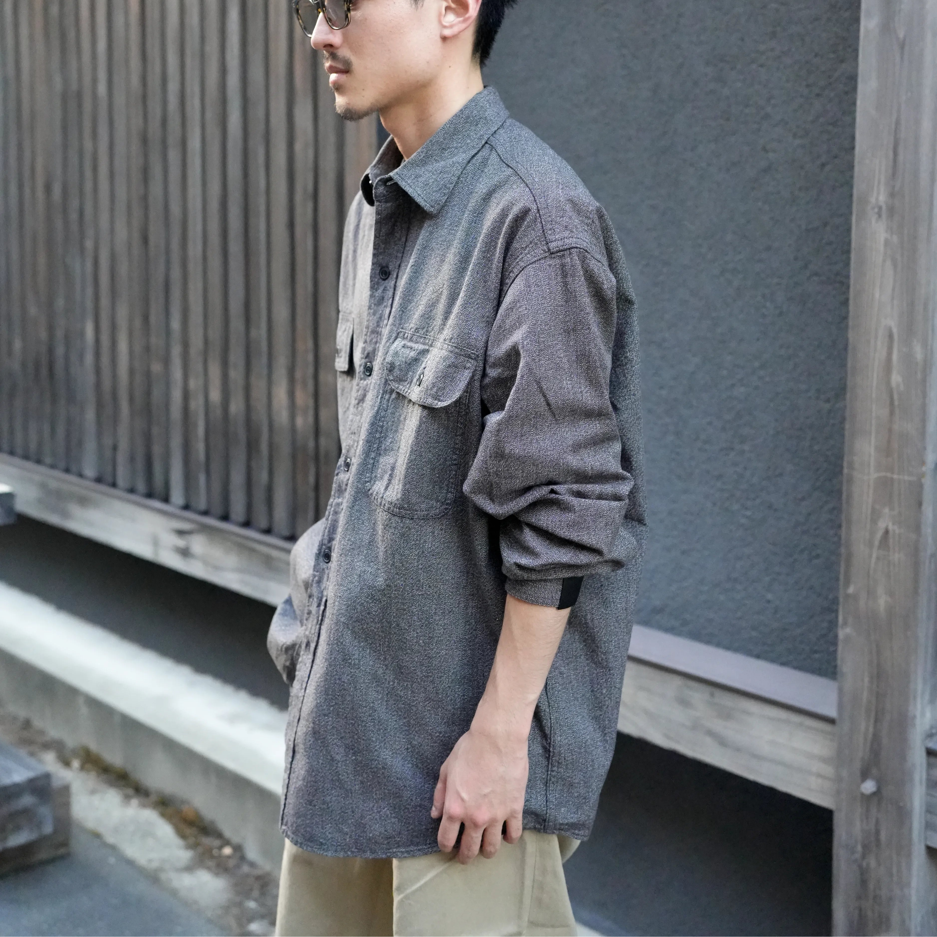 [2262-SH60-026] N.HOOLYWOOD COMPILE × BIG MAC / BLACK CHAMBRAY WORK SHIRT