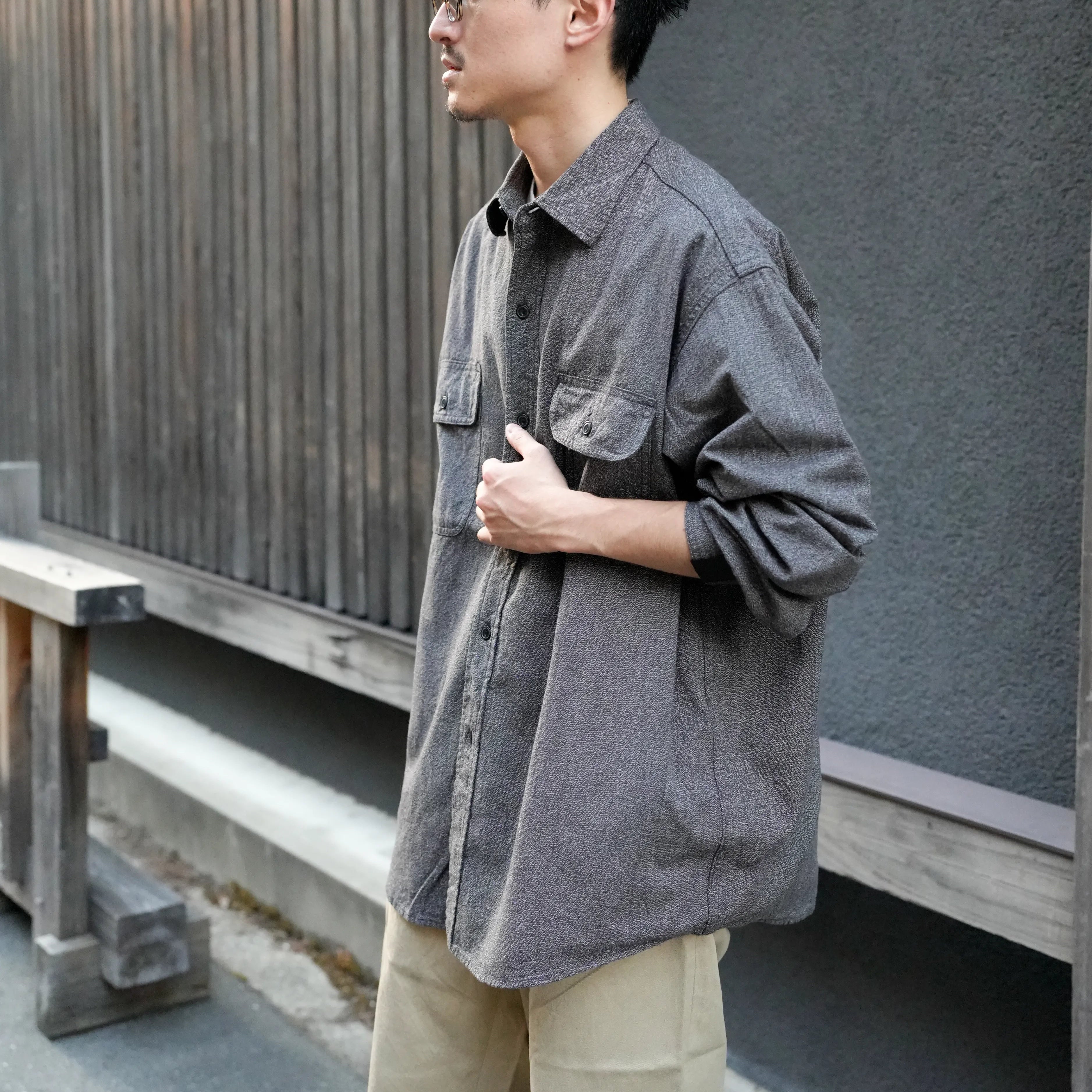 [2262-SH60-026] N.HOOLYWOOD COMPILE × BIG MAC / BLACK CHAMBRAY WORK SHIRT