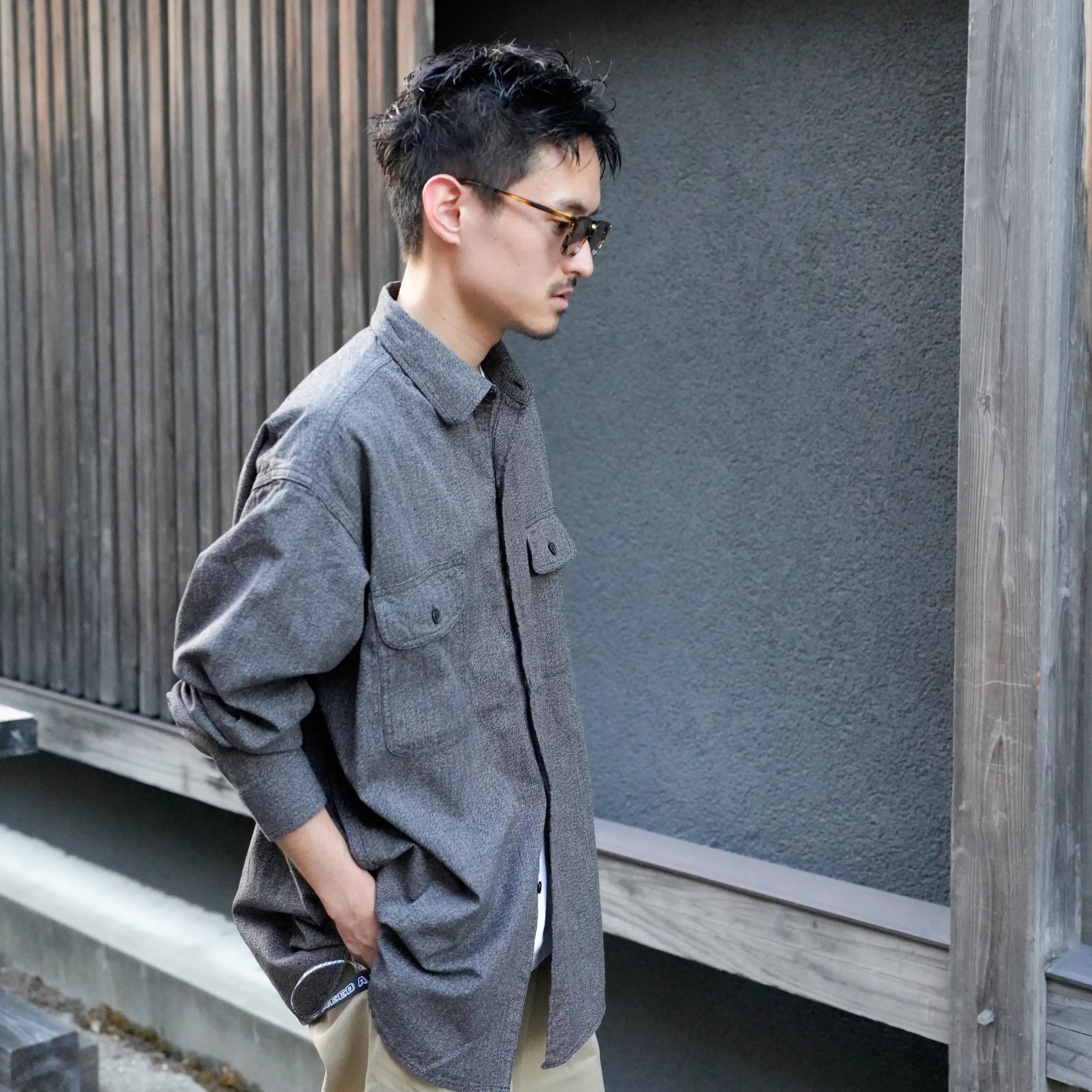 [2262-SH60-026] N.HOOLYWOOD COMPILE × BIG MAC / BLACK CHAMBRAY WORK SHIRT