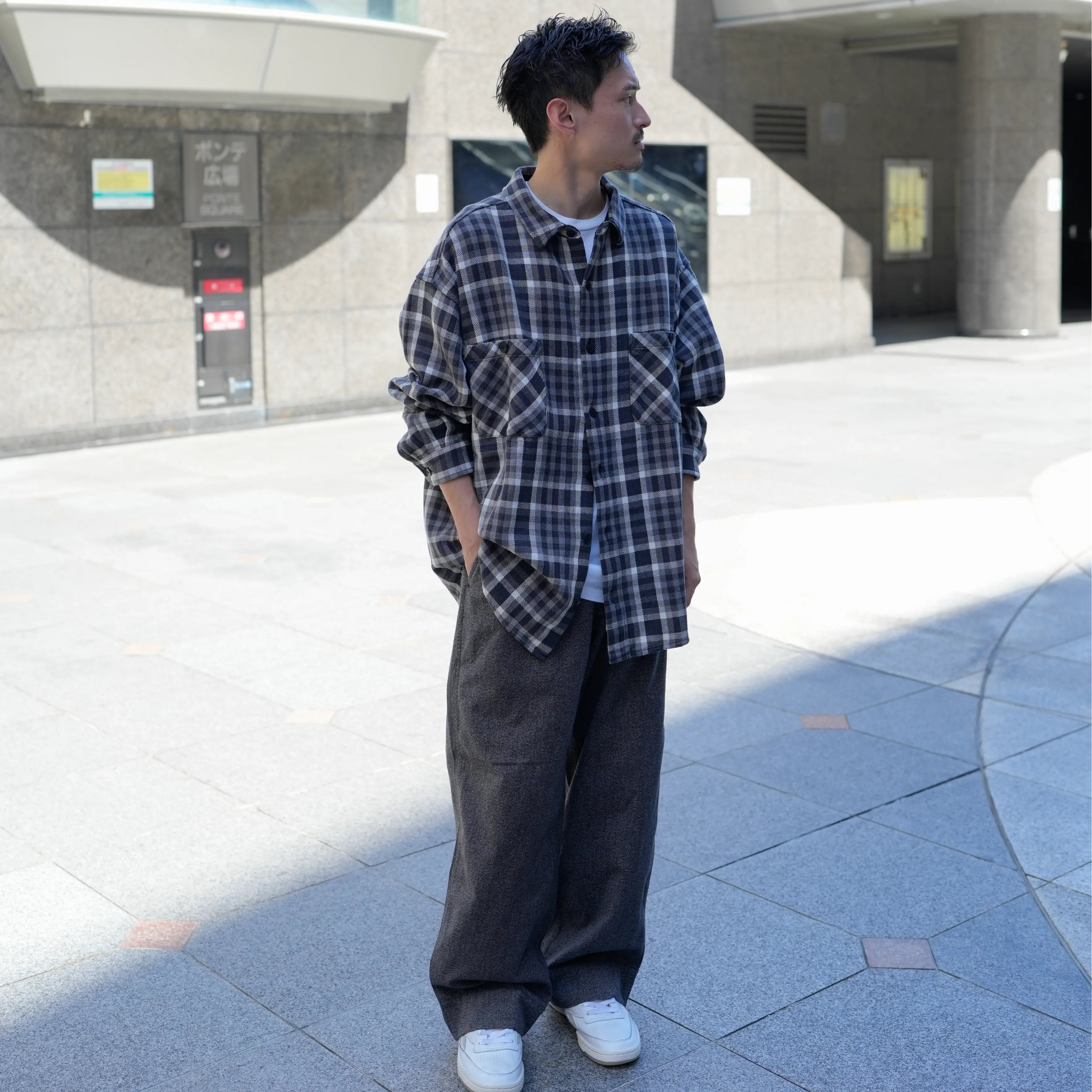 [2262-PT60-026] N.HOOLYWOOD COMPILE × BIG MAC / BLACK CHAMBRAY WORK PANTS