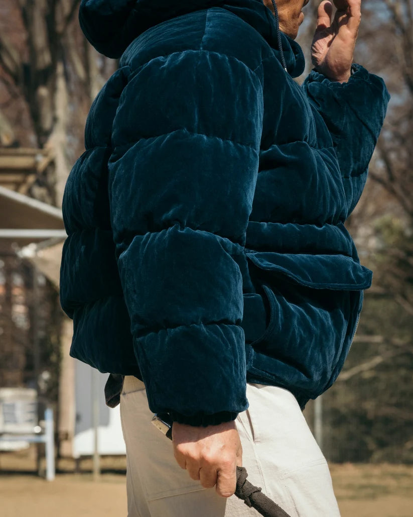WRINKLED VELVET DOWN JACKET - REVERSIBLE [2COLORS]