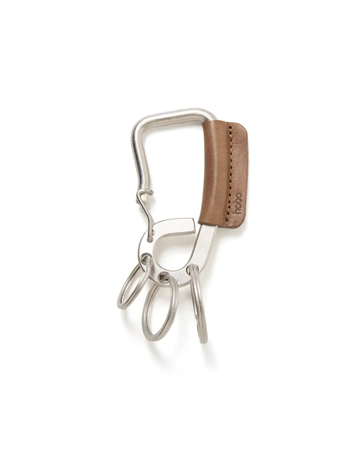 CARABINER KEY RING with HORSE LEATHER
