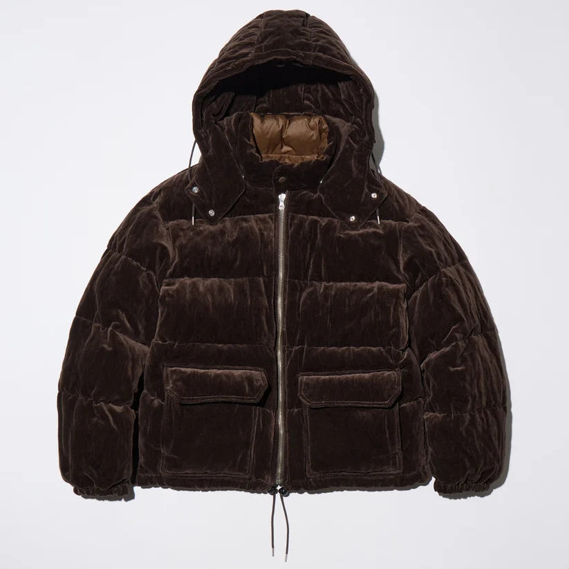 WRINKLED VELVET DOWN JACKET - REVERSIBLE [2COLORS]